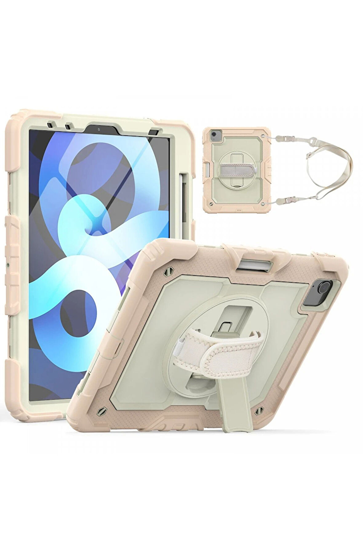 iPad Pro 11 (2020) Kılıf Strap New Tablet Kapak - Pembe-(5796)