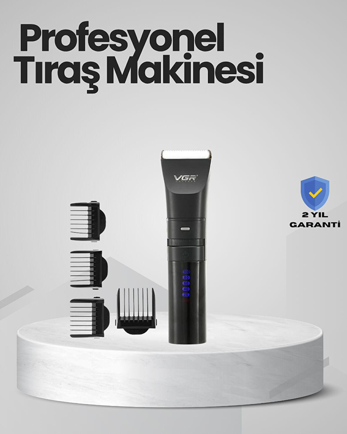 Şarjlı Tıraş Makinesi –Dijital Ekranlı Hızlı Şarjlı Profesyonel Kesim Set