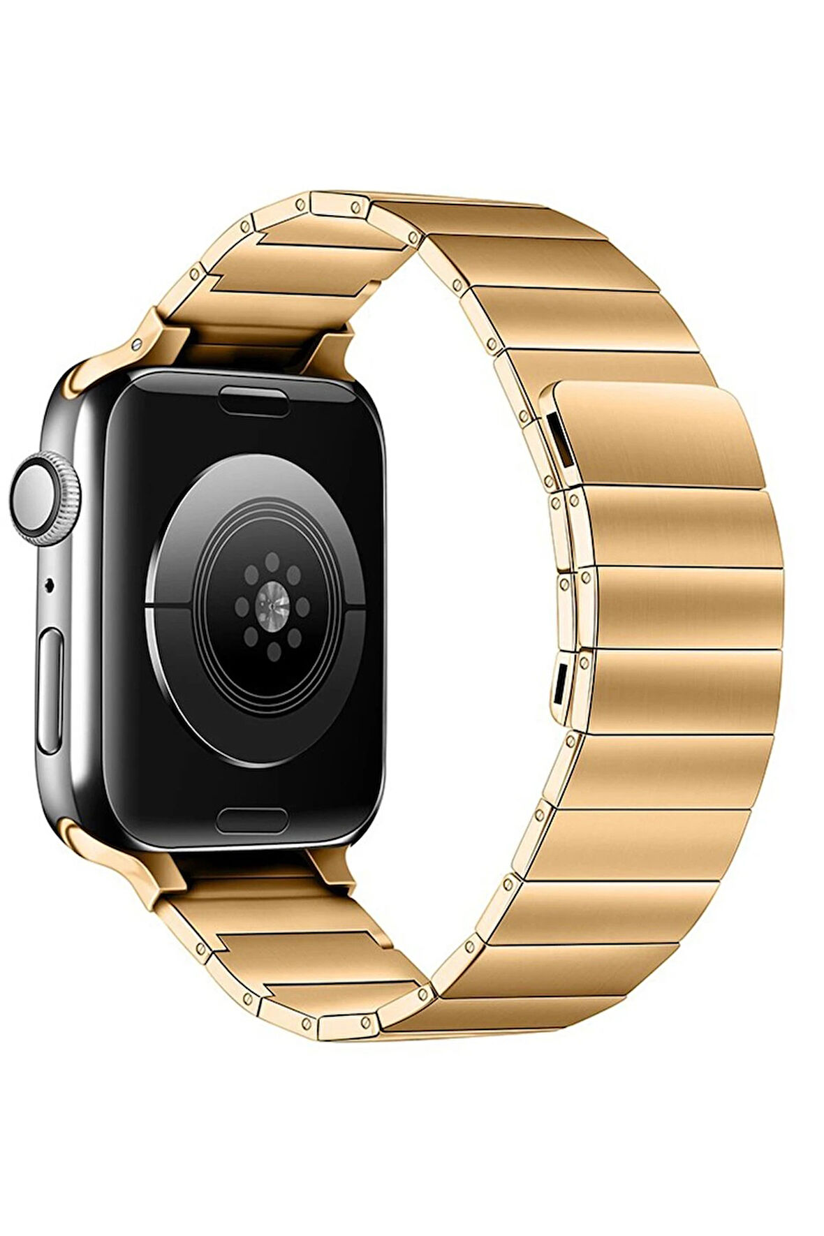 Apple Watch 38mm KR404 Huks Kordon - Gold-(5796)