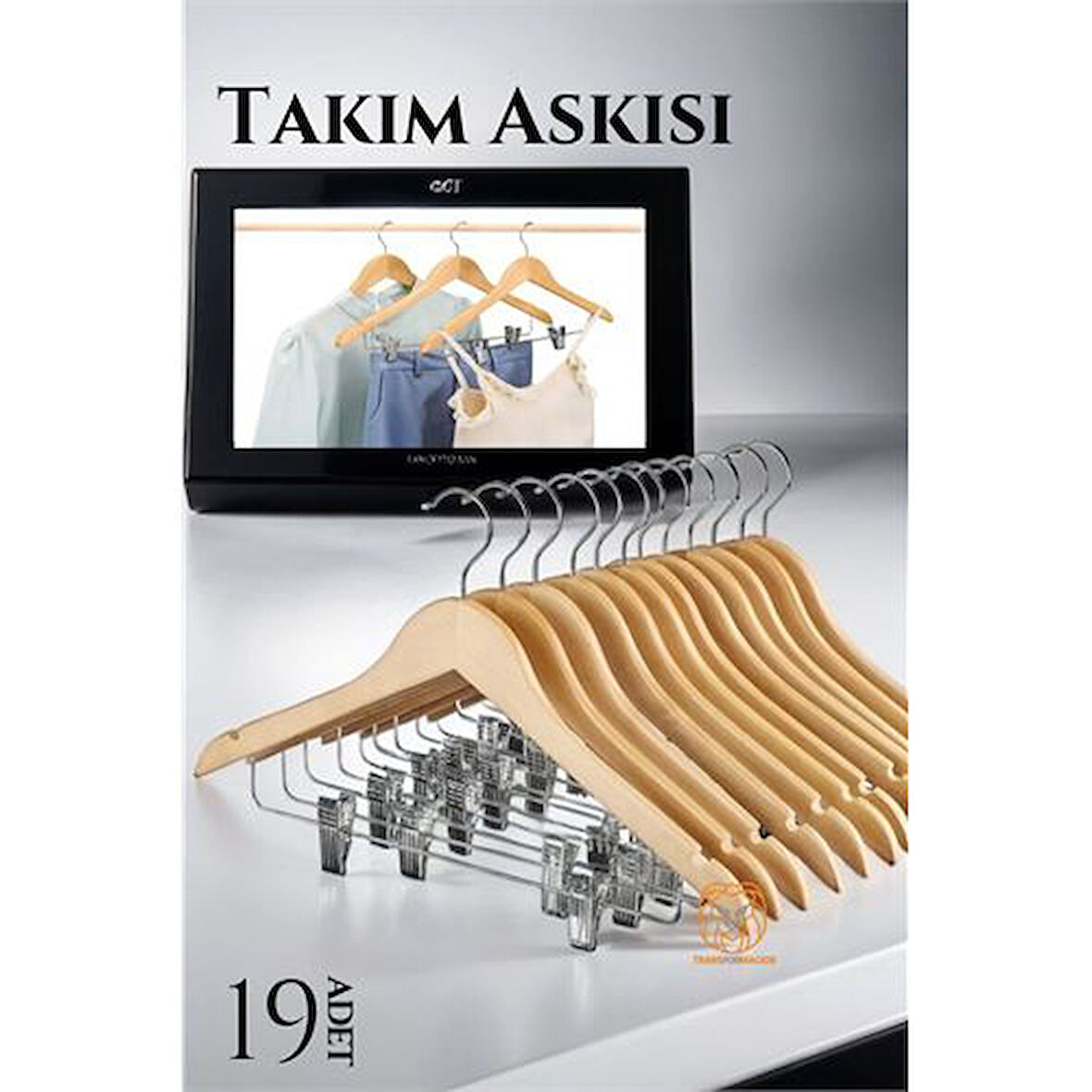HSNET Takım Askısı Ceket Etek Pantolon Kıskaçlı 19 ADET