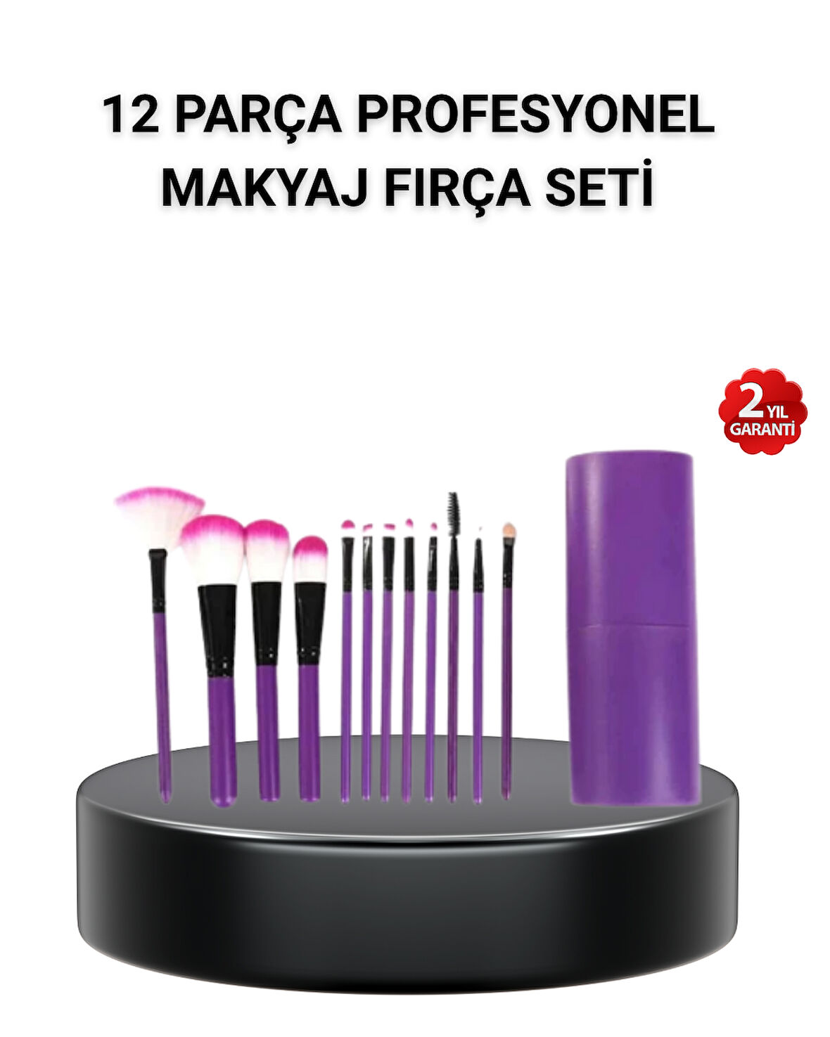 12’li Profesyonel Makyaj Fırça Seti – Dökülmeyen Yumuşak Kıllı Ergonomik 