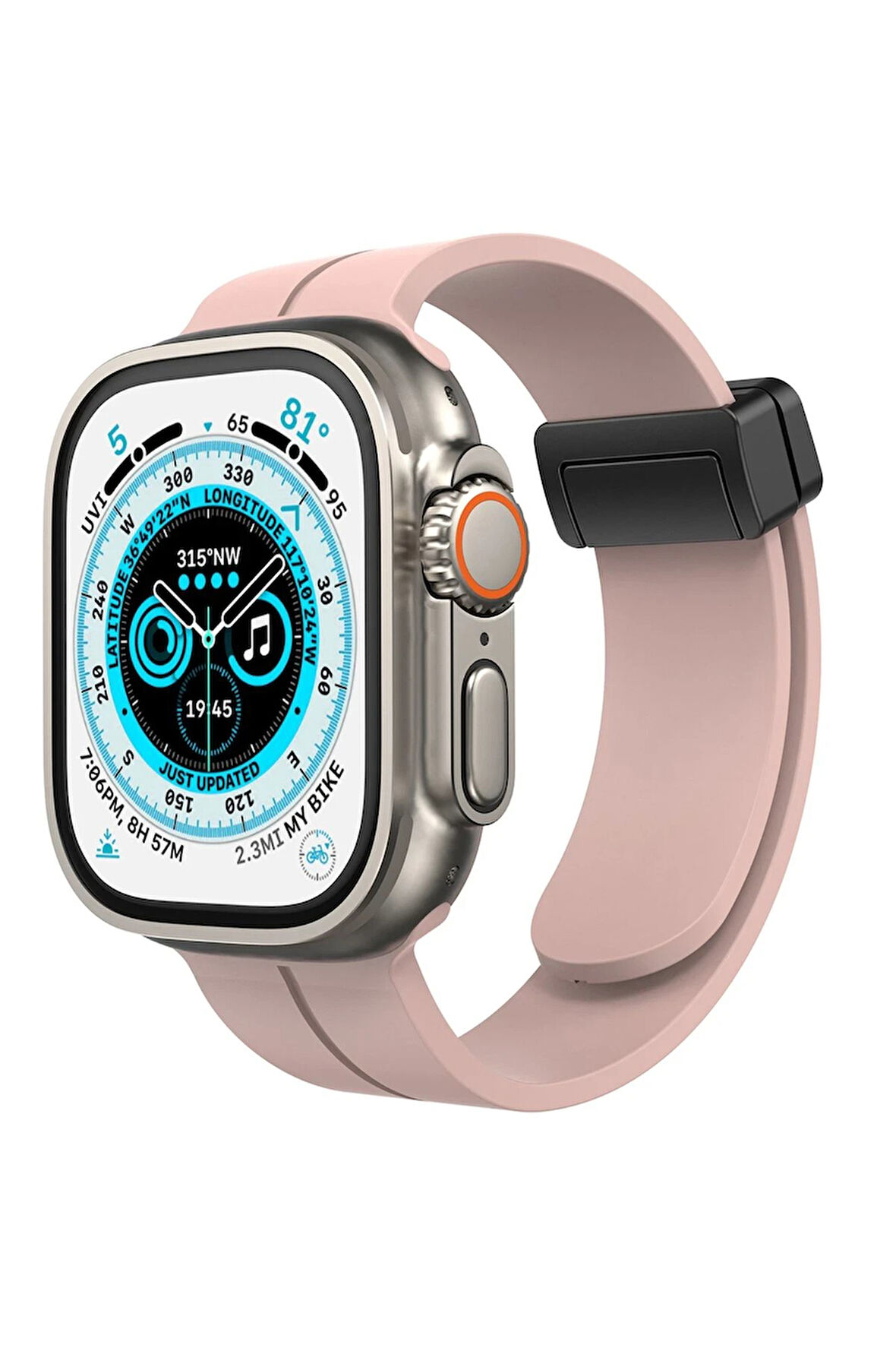 Apple Watch 38mm KR412 Elegance Stylısh Kordon - Pudra-(5796)