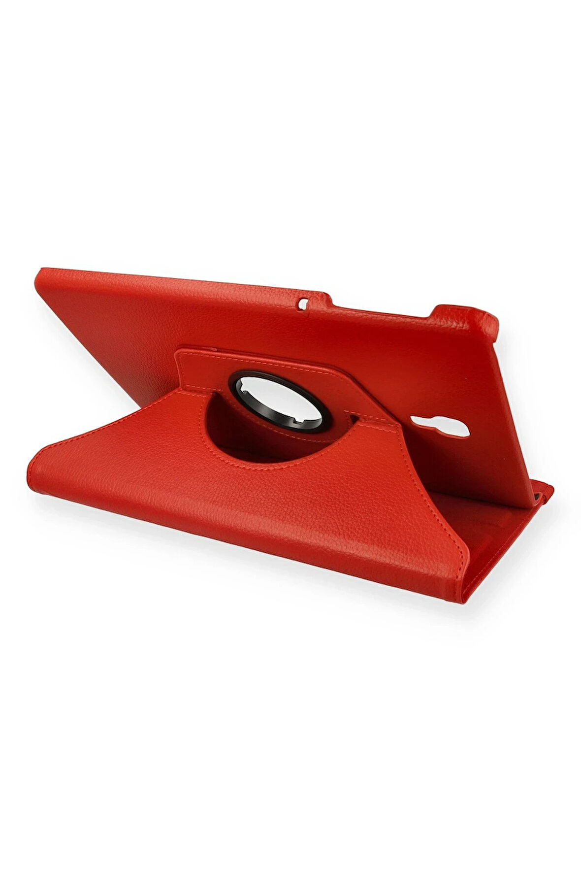 Samsung Galaxy T590 Tab A 10.5 Kılıf 360 Tablet Deri Kılıf - Kırmızı-(5796)