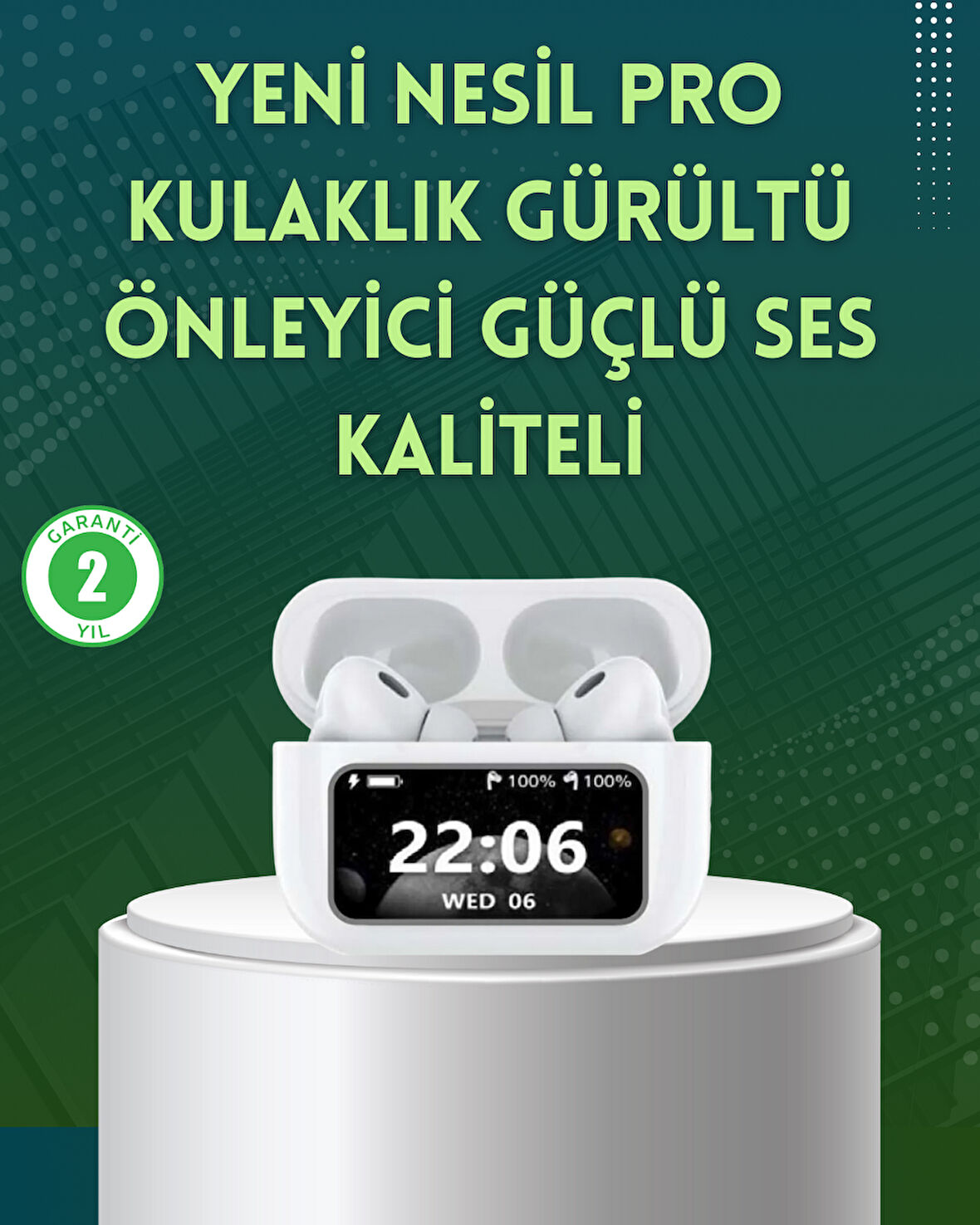Yüksek Bass ve Güçlü Ses Özellikli Akıllı Bluetooth Kulaklık Dokunmatik Kont