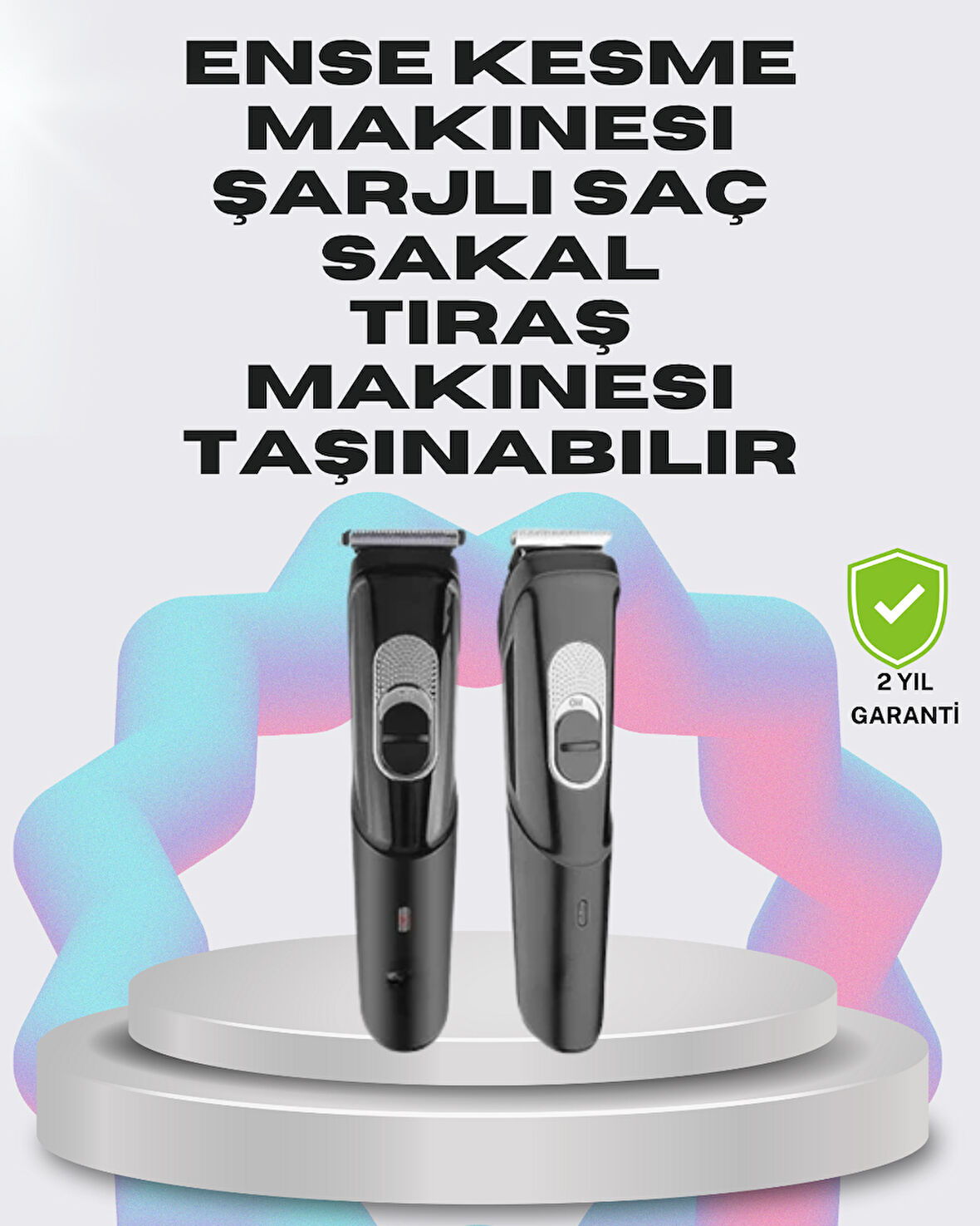 Taşınabilir Şarjlı Saç Sakal Tıraş Makinesi – 3 Taraklı Sessiz ve Ergonomi
