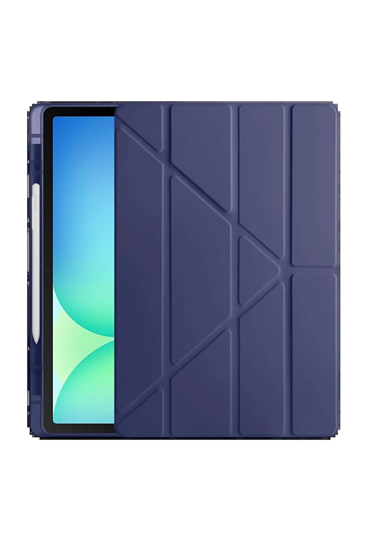 iPad Pro 11 (2024) Kılıf Kalemlikli Hugo Tablet Kılıfı - Lacivert-(5796)