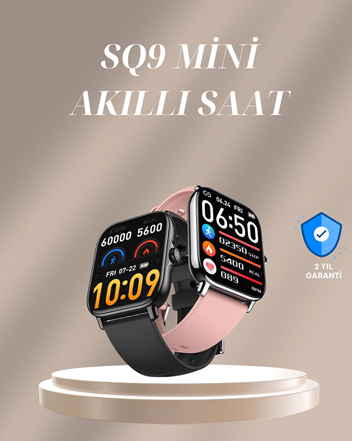 IP67 Suya Dayanıklı AMOLED Akıllı Saat Bildirim ve Sağlık Takip Özellikli