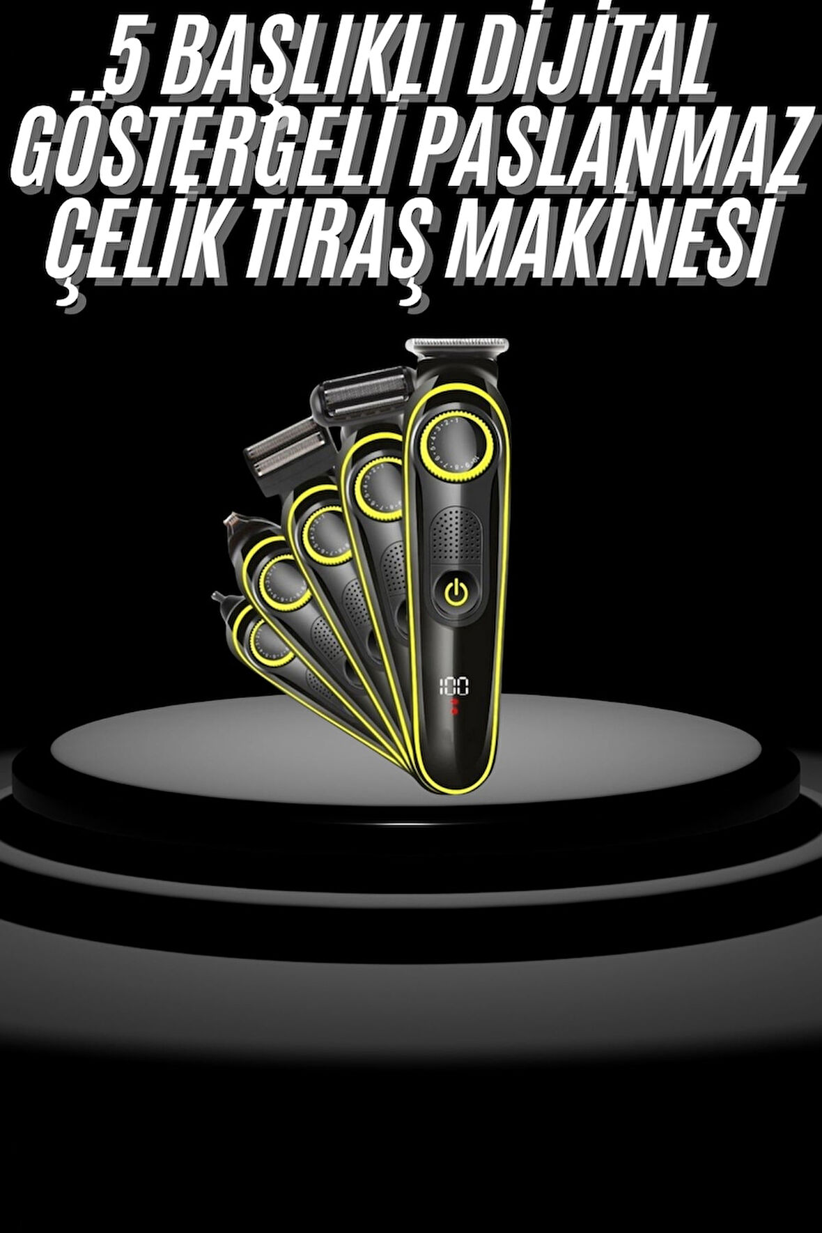 Saç Sakal Şekillendirici Tıraş Makinesi 5 Başlıklı Paslanmaz Çelik Bıçakl?