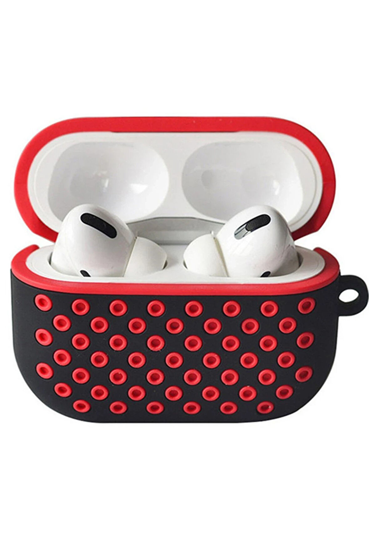 Airpods Pro 2 (2.nesil) Spor Delikli Kılıf - Siyah-Kırmızı-(5796)