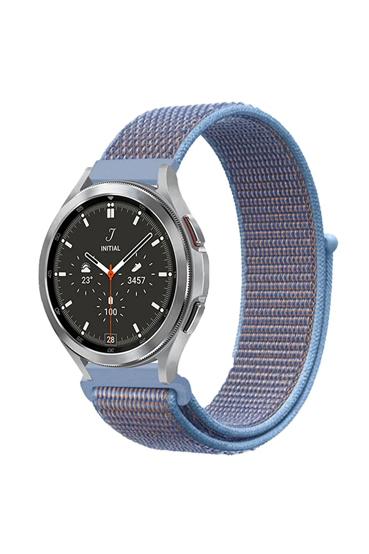 Watch 22mm Hasırlı Cırtcırtlı Kordon - Mavi-(5796)