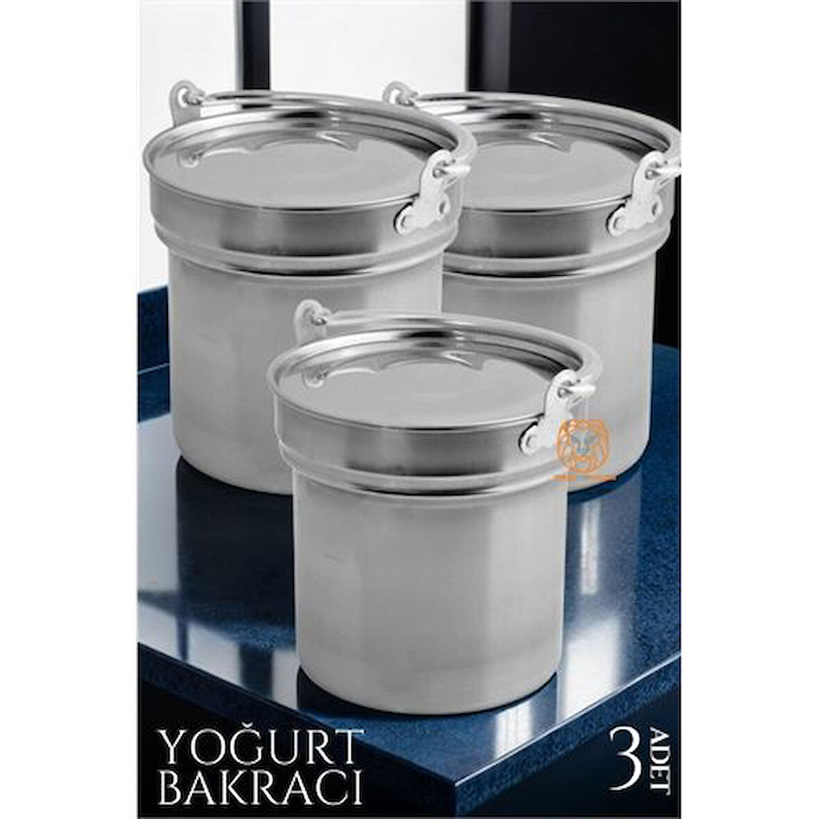 HSNET Paslanmaz Çelik Yoğurt Bakracı 3 ADET 5 Lt
