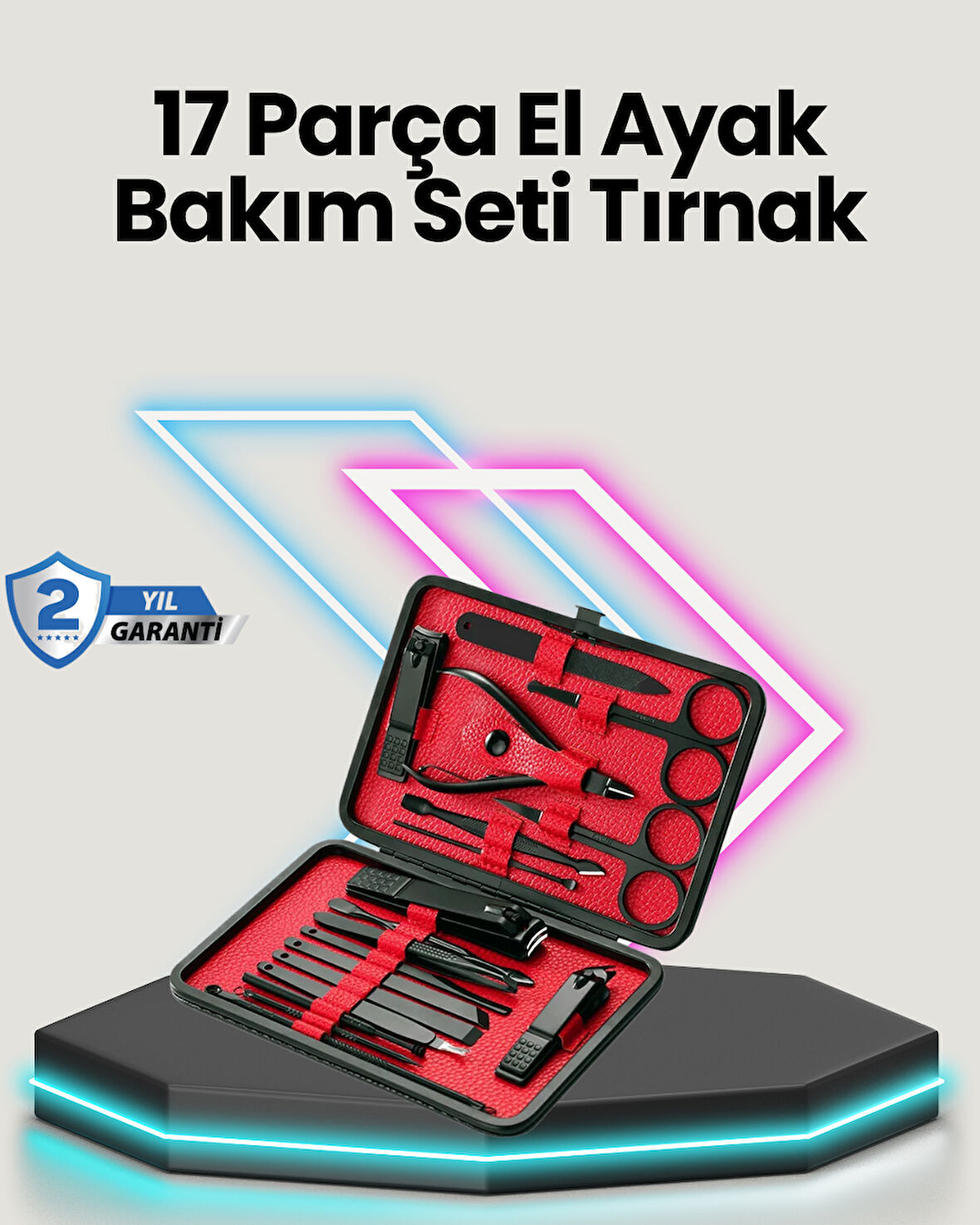 Profesyonel Paslanmaz Çelik Manikür & Pedikür Seti