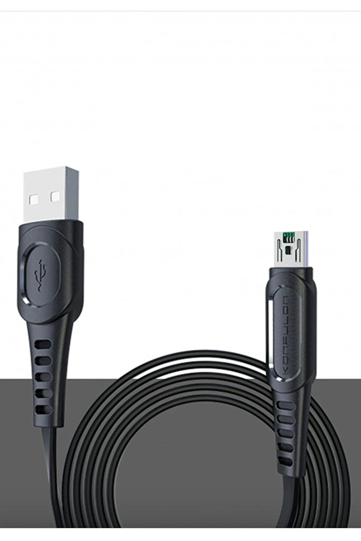 DC24 Micro USB Kablo 1.2M 4A - Siyah-(5796)