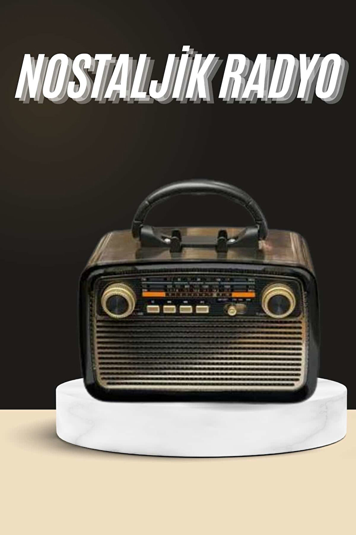 Nostaljik Radyo Bluetooth Bağlantılı Müzik Kutusu Ahşap