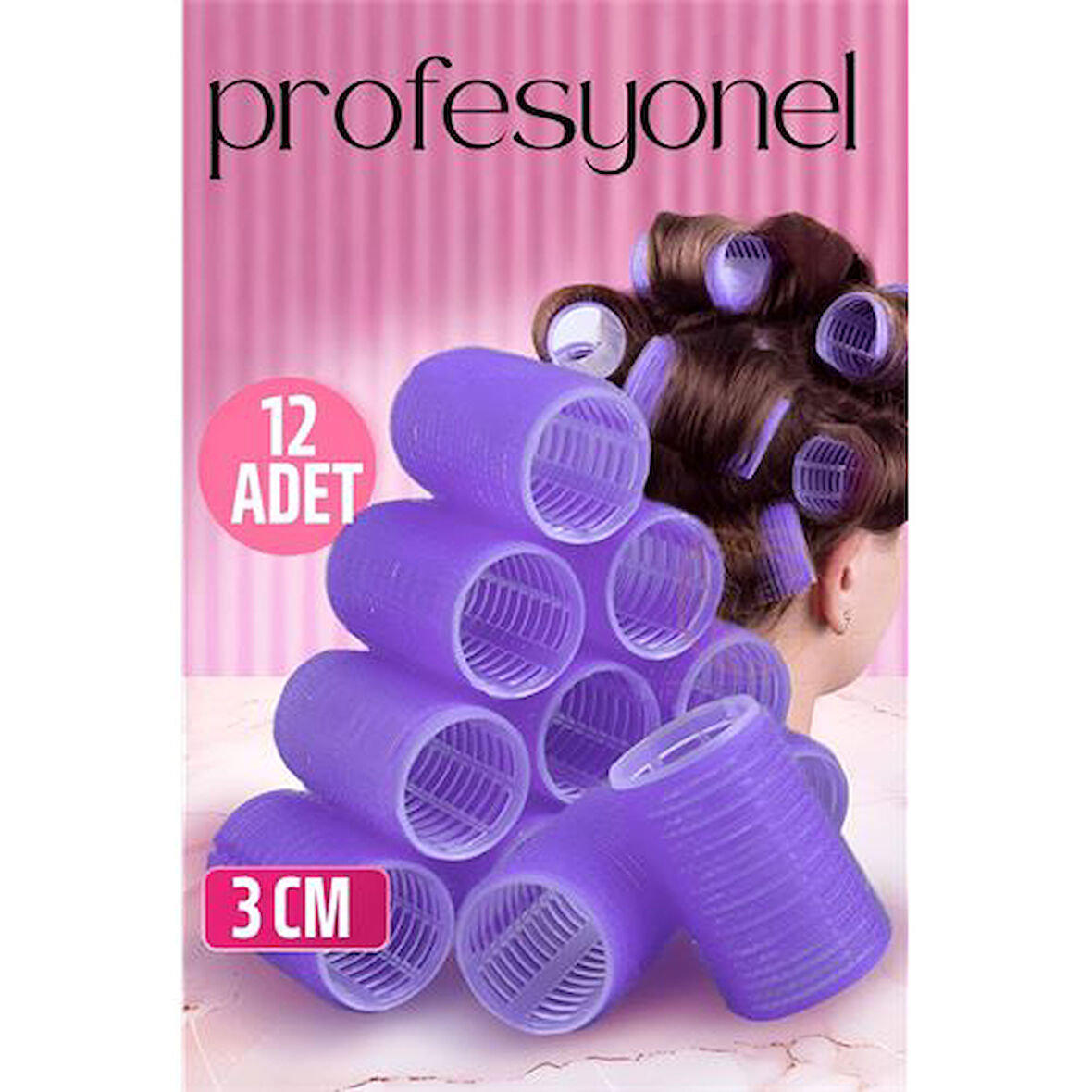 HSNET 3 Cm Bigudi Saç Bigudisi Profesyonel 12 ADET