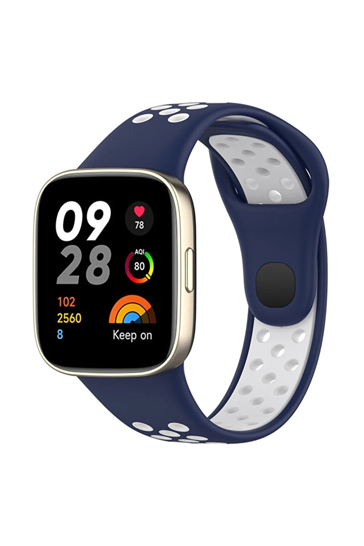 Xiaomi Redmi Watch 3 Spor Delikli Kordon - Lacivert-Beyaz-(5796)