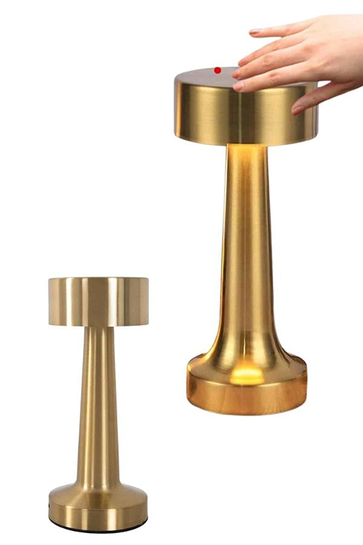 Altın Rengi Masa ve Gece Lambası Dokunmatik Şarjlı Masa Lambası