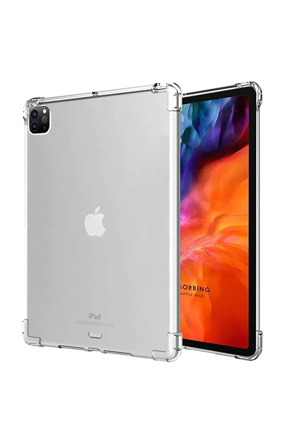 iPad Pro 11 (2018) Kılıf Anti Şeffaf Tablet Silikon - Şeffaf-(5796)