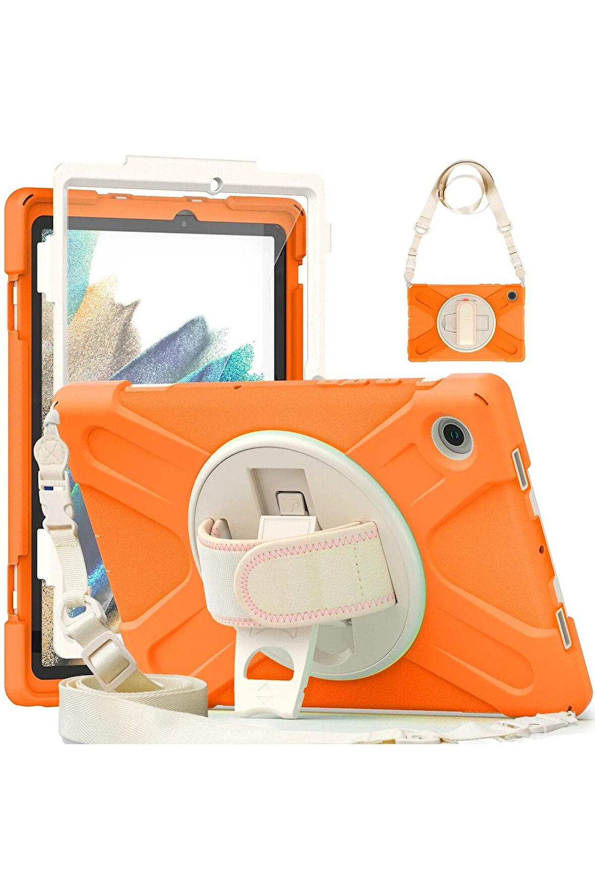 Samsung Galaxy X200 Tab A8 10.5 Kılıf Amazing Tablet Kapak - Turuncu-(5796)