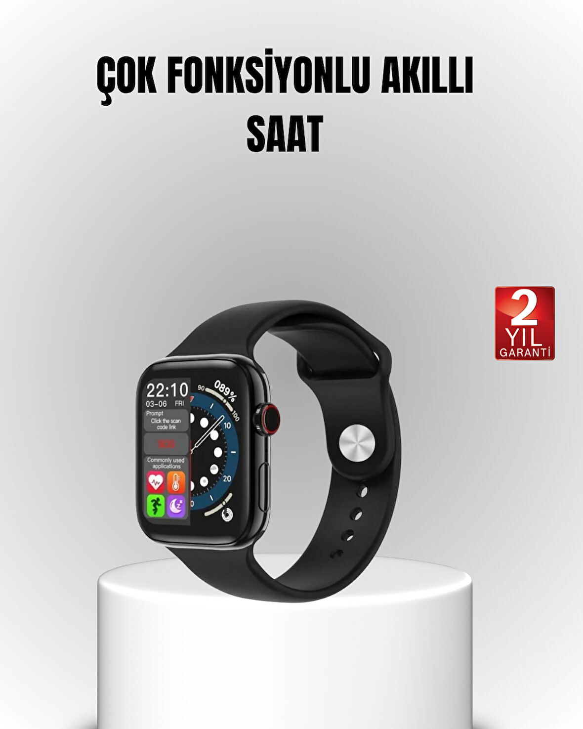 Yüksek Çözünürlüklü 1.9" Akıllı Saat – 5-6 Gün Aktif Kullanım Şık ve 