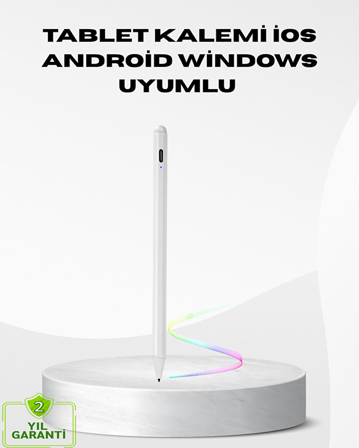 Type-C Şarjlı Dokunmatik Kalem – iPad iPhone ve Android Uyumlu Sessiz Çalışan