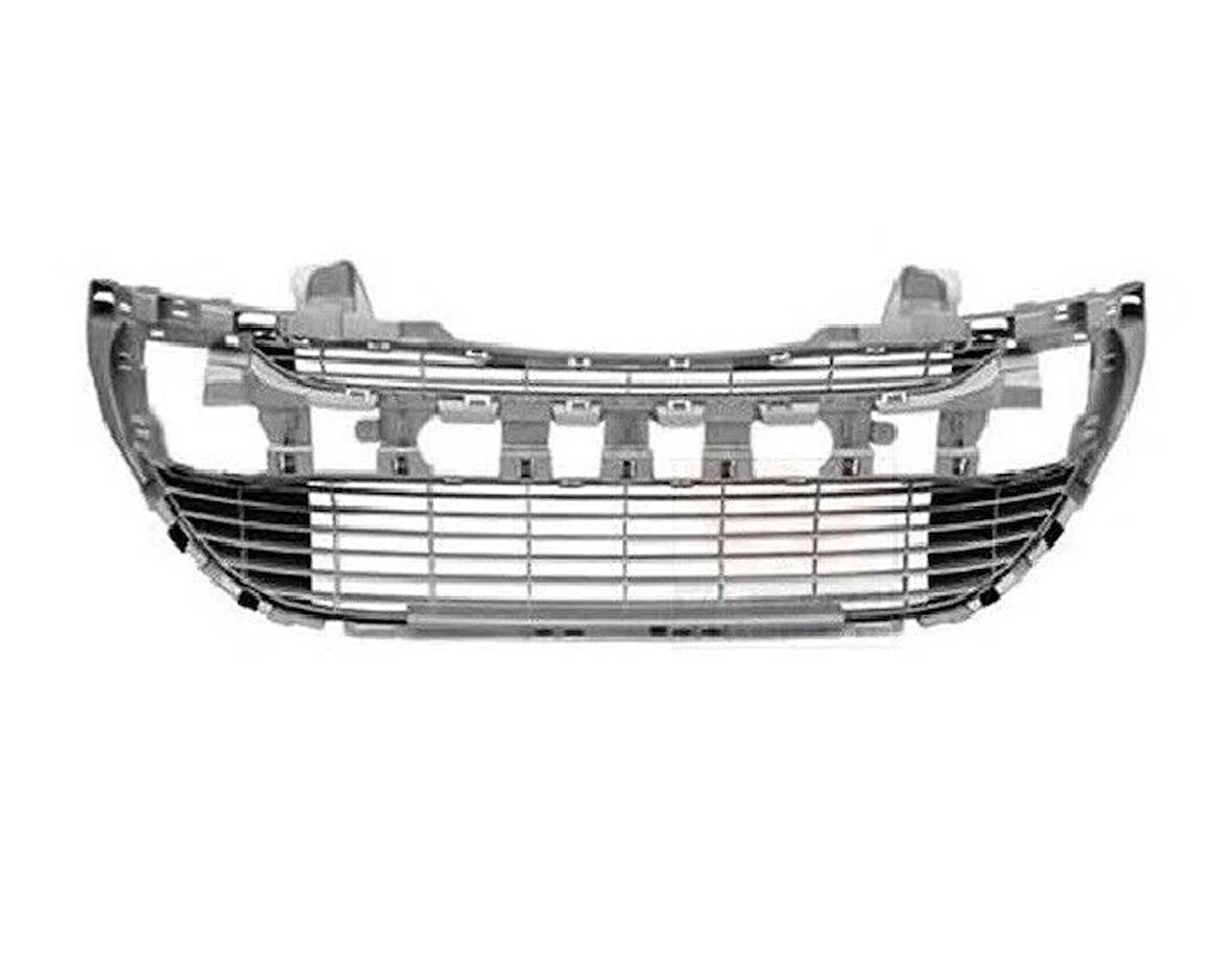Peugeot 308 Ön Tampon Orta Izgara (Gümüş Gri) 2007 Sonrası Uyumlu