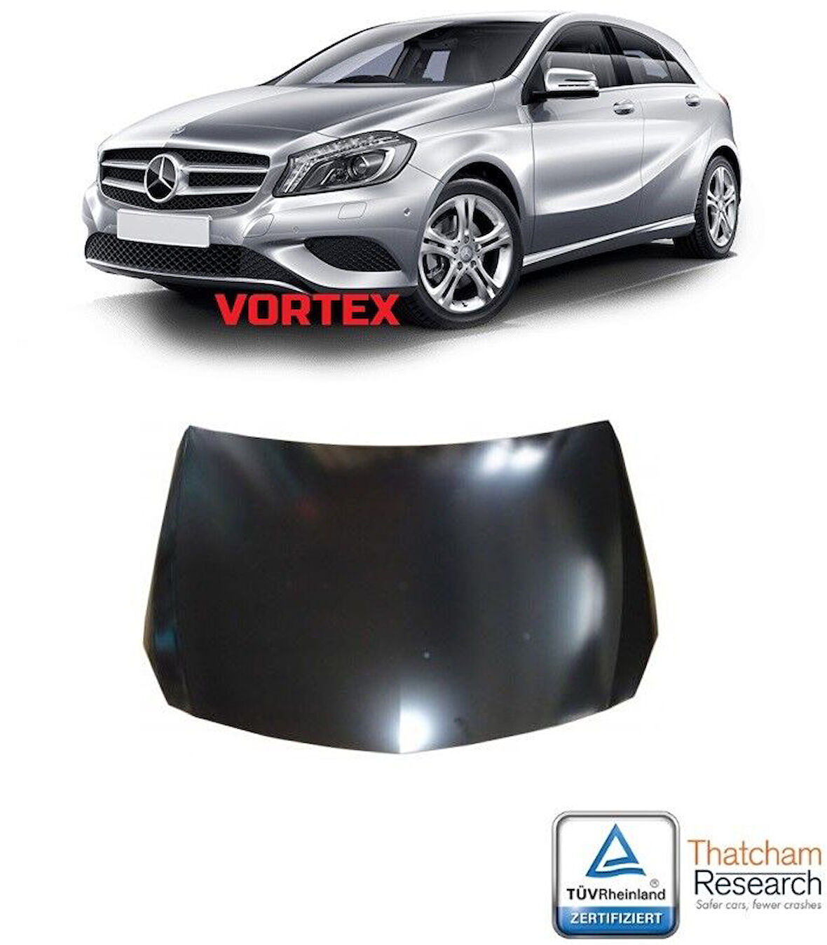 Mercedes A Serisi W176 Motor Kaputu (Alüminyum) 2012 Sonrası-2018 Sonrası Uyumlu