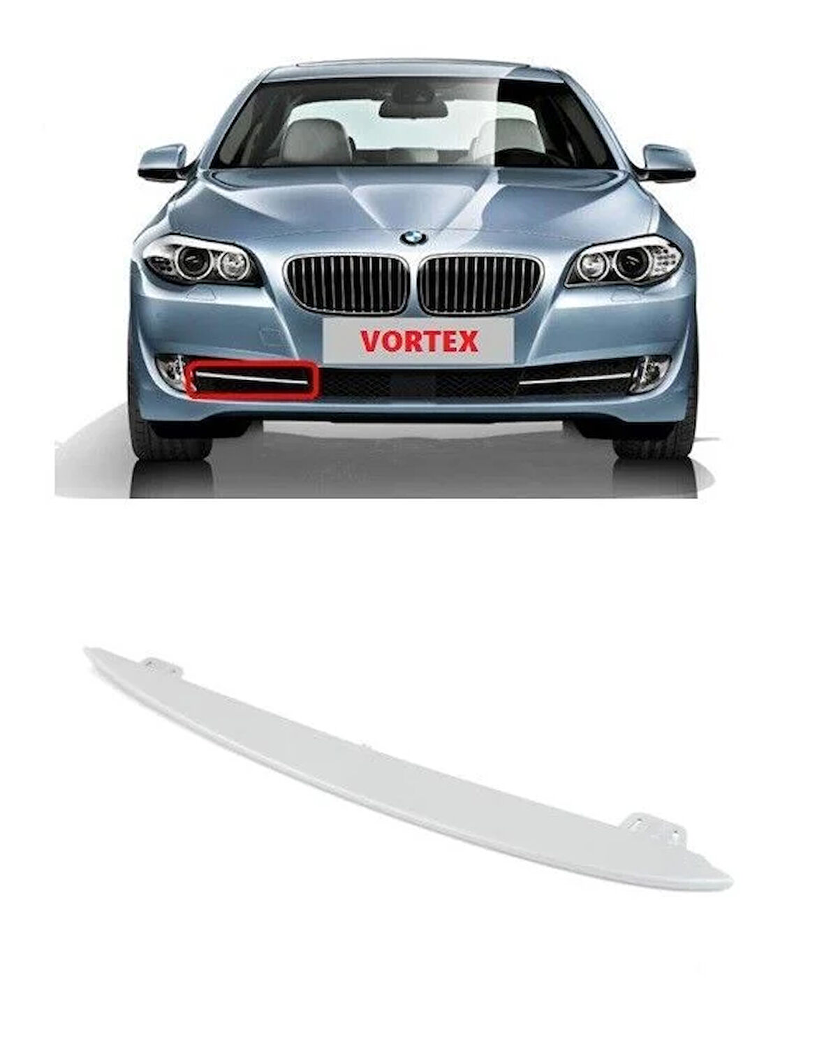 Bmw F10 Ön Tampon Izgara ÇıTası Sağ (Gümüş Gri) 2010 Sonrası Uyumlu