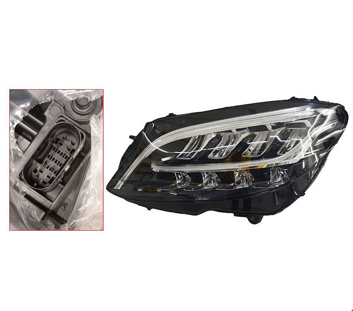 Mercedes W205 Ön Far Led Sol (6 Pin) 2019 Sonrası Uyumlu