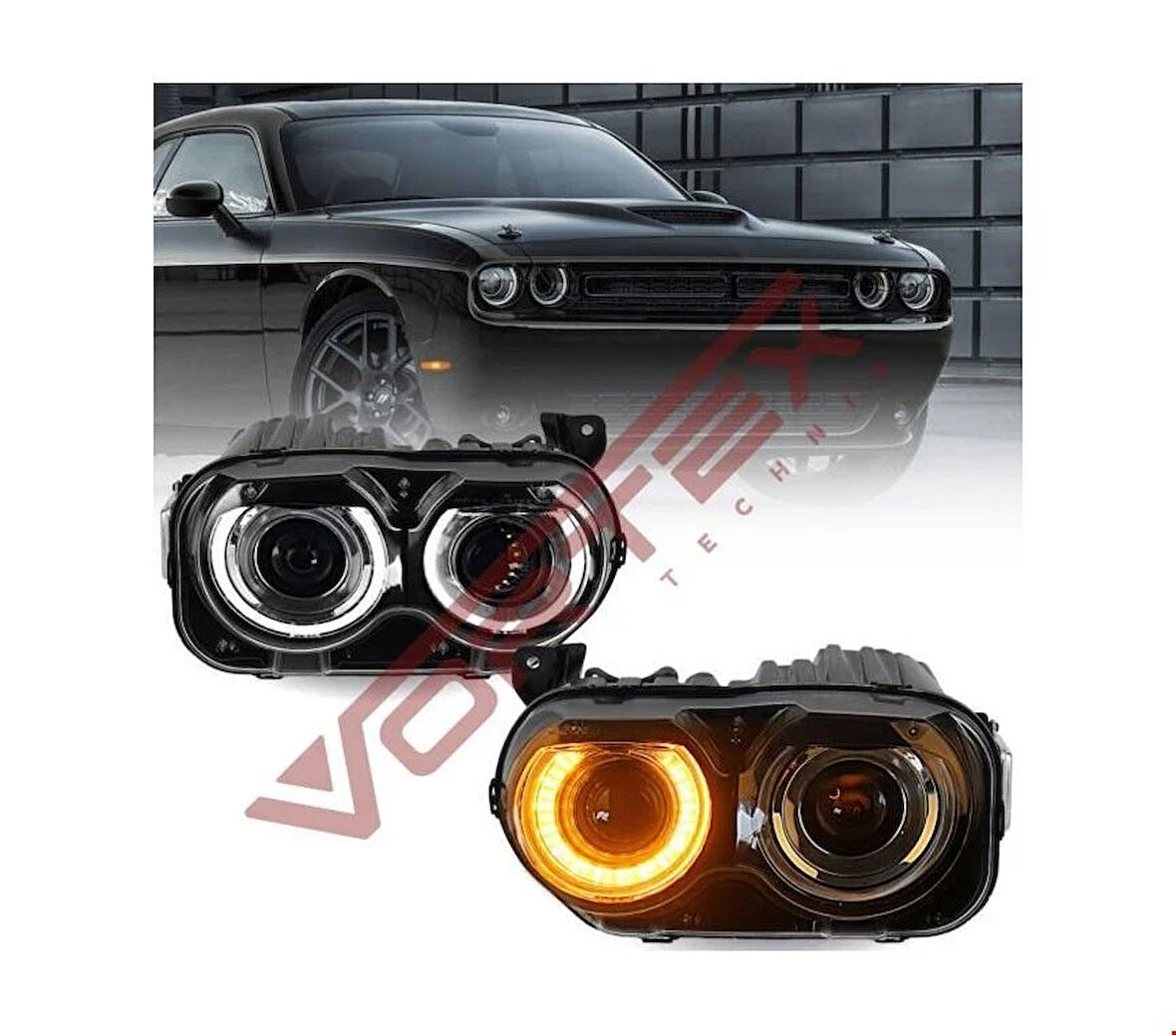 Dodge Challenger Led Far Takımı 2015 Sonrası-2022 Sonrası Uyumlu
