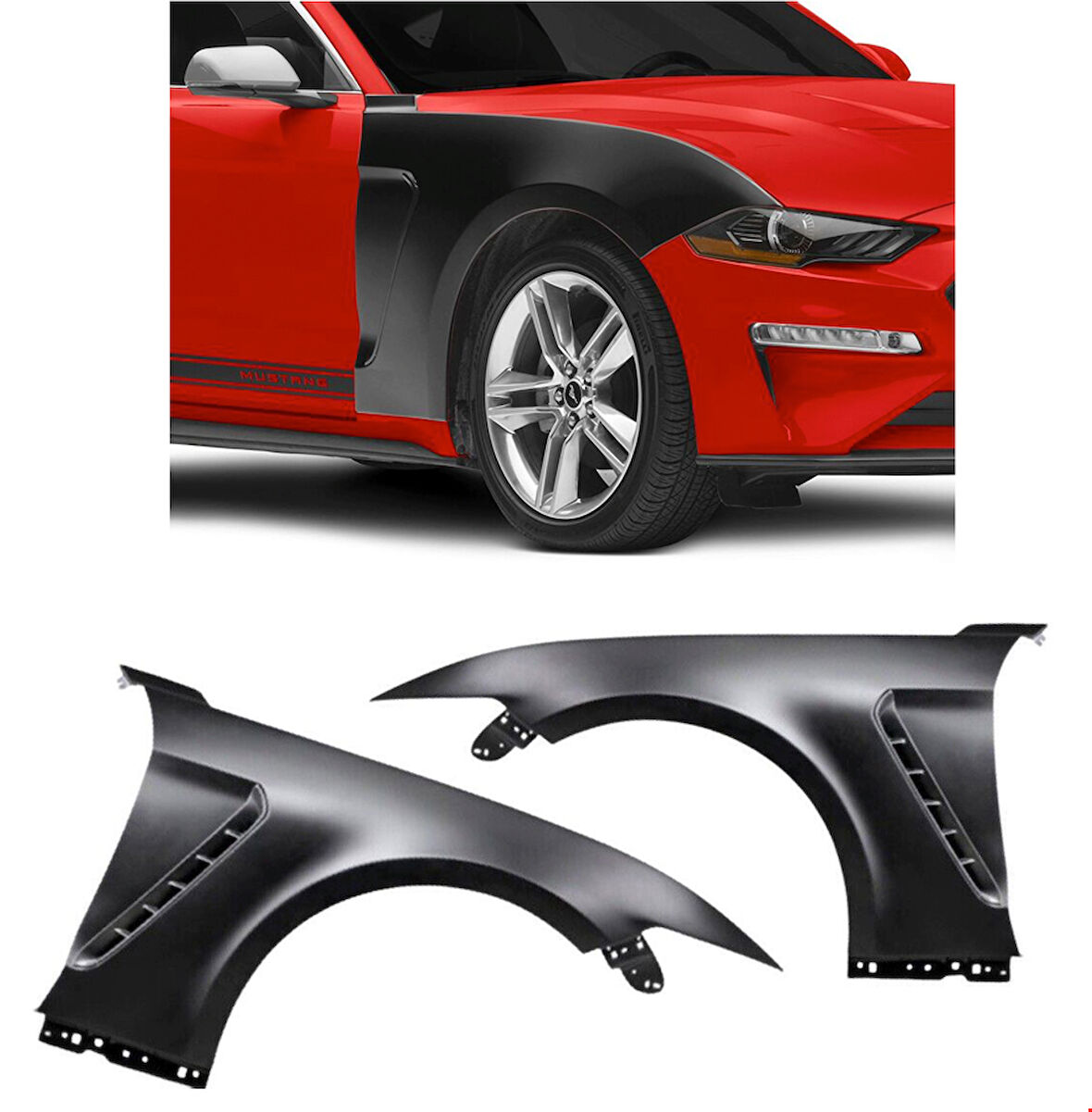 Ford Mustang Ön Çamurluk Seti Rl (Gt350) 2018 Sonrası Uyumlu