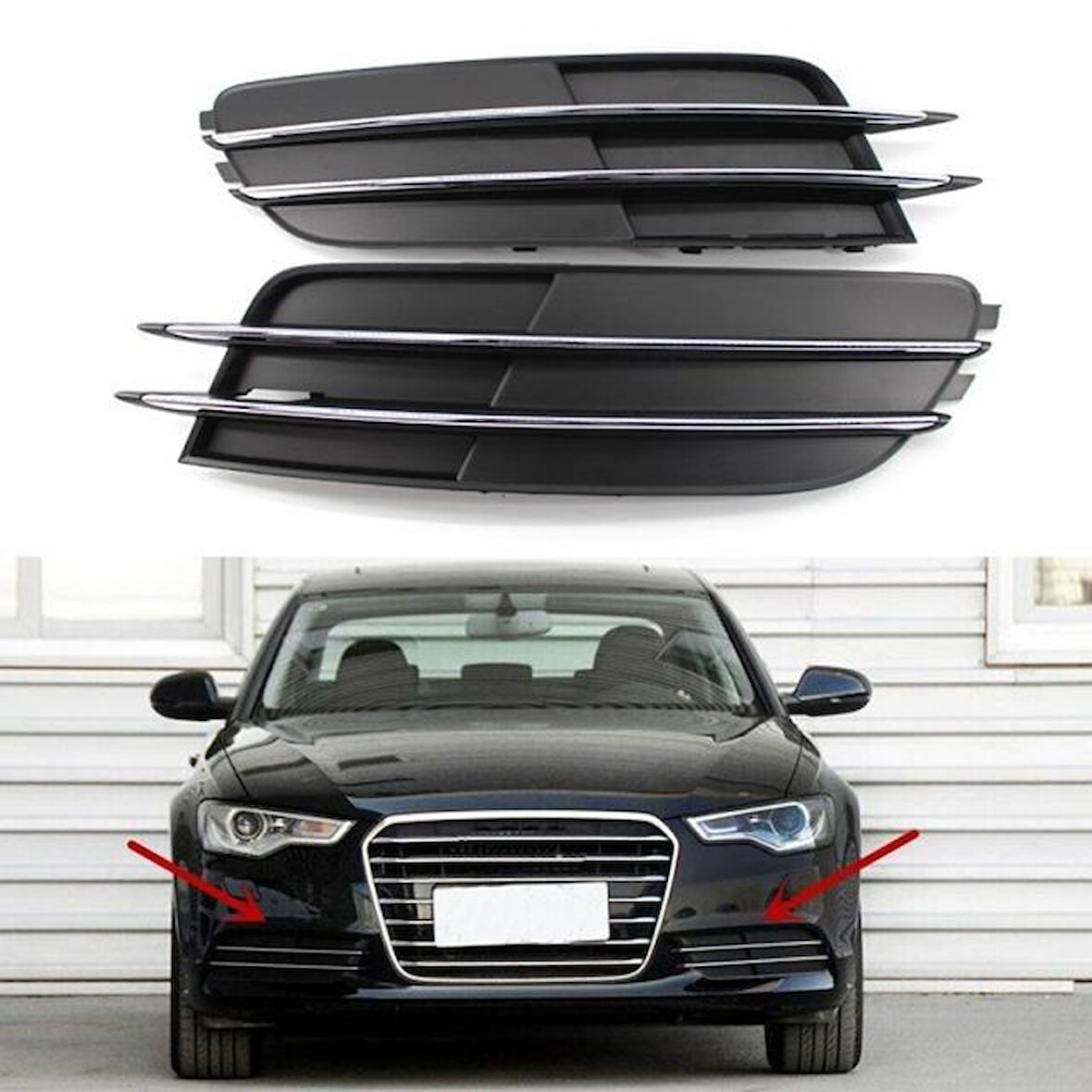 Audi A6 Ön Tampon Izgara Sol (Kromlu) Sissiz 2013 Sonrası Uyumlu