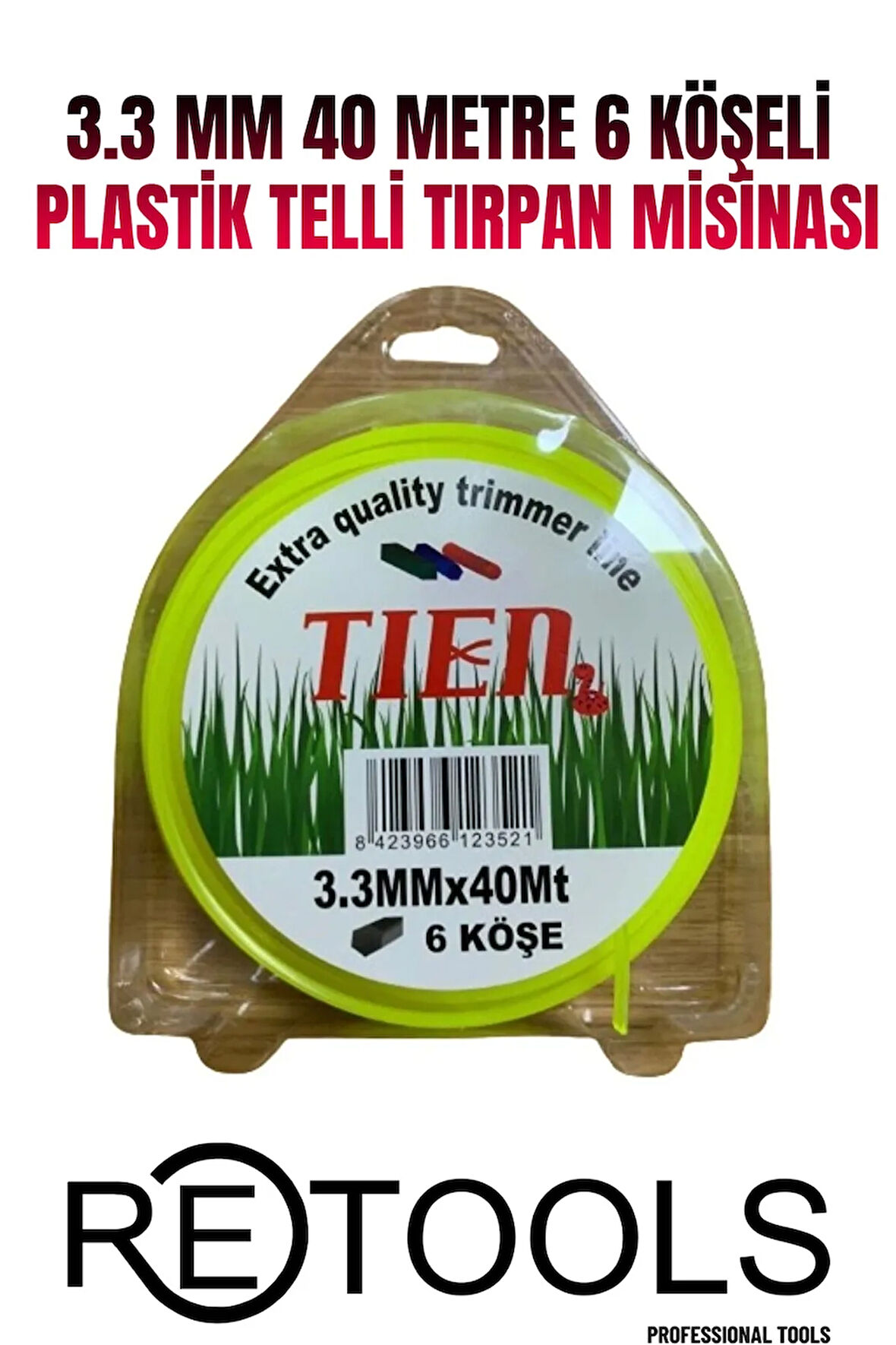 3.5 MM 40-36 METRE 6-4 KÖŞELİ PLASTİK TELLİ TIRPAN MİSİNASI