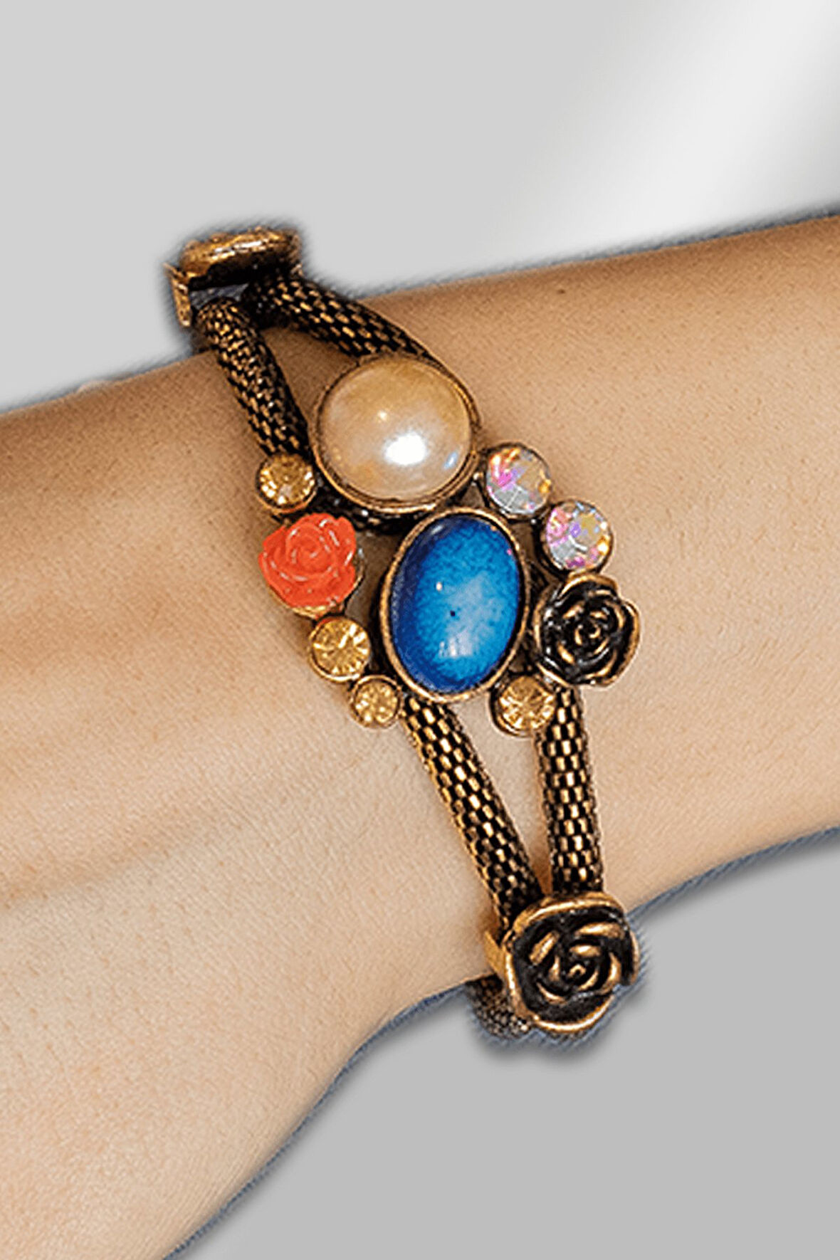 Sertifikalı Tilki Kuyruğu Model İnci - Mavi Akik Taşı Bileklik (Ayarlamalı)