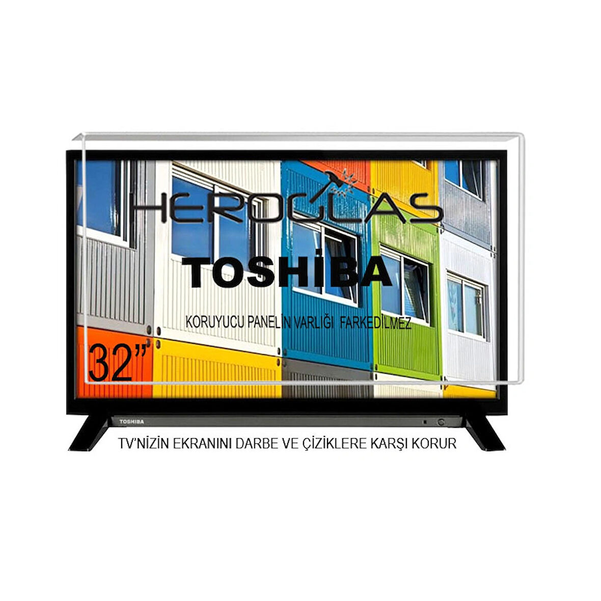 Heroglas TOSHIBA 32WL3C64DT 32 Inç 82 Ekran Tv Ekran Koruyucu