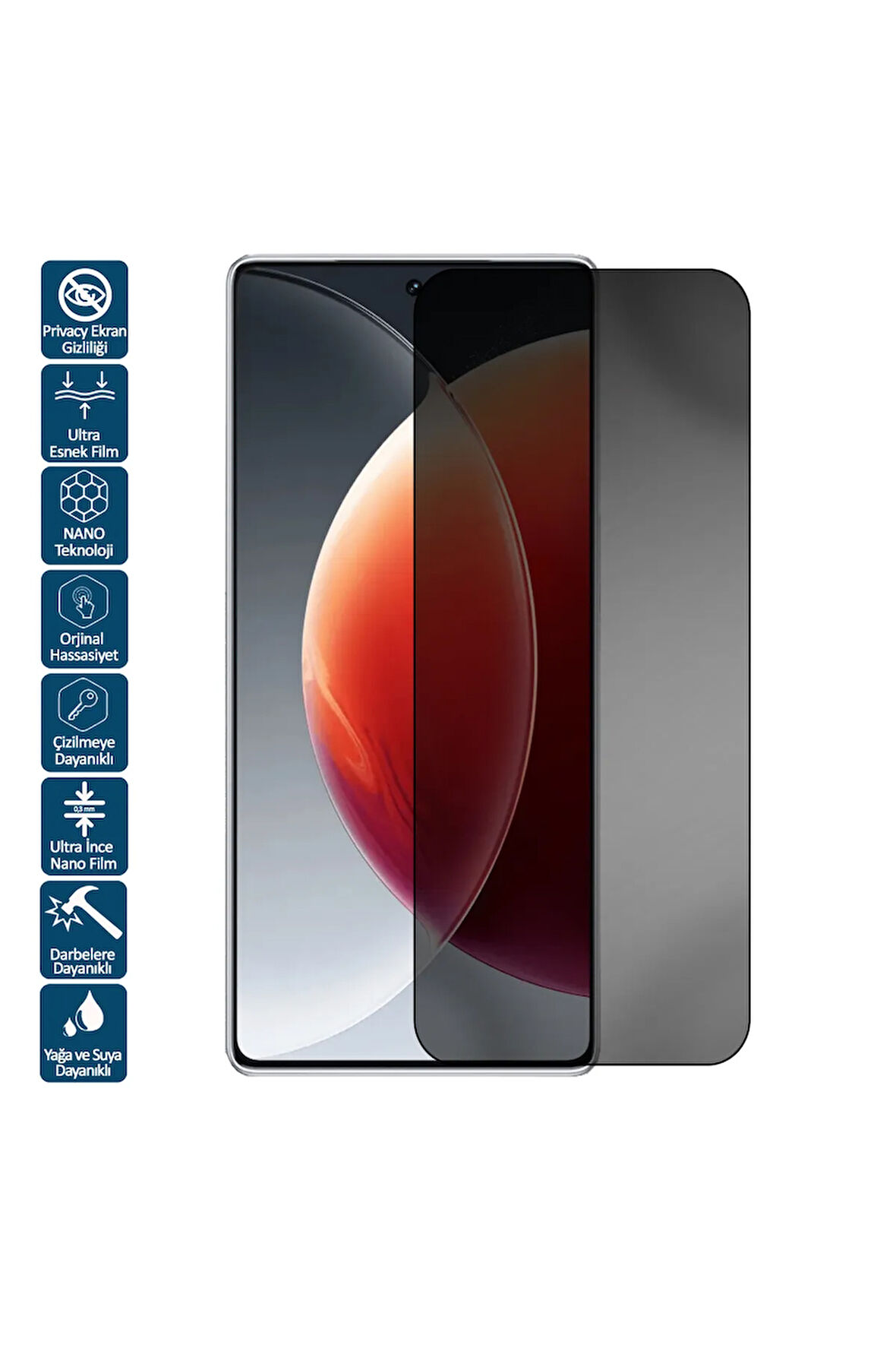 Tecno Camon 30 Pro Privacy Hayalet Ekran Koruyucu Film