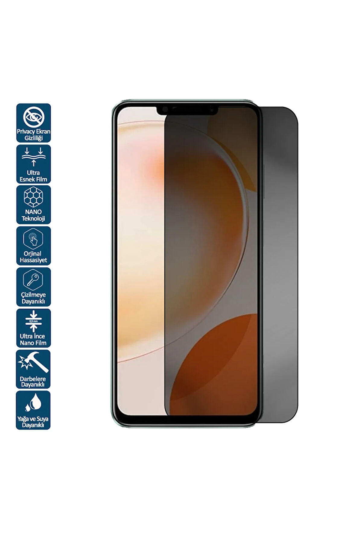 Huawei Nova 11 İçin Uyumlu Privacy Hayalet Nano Ekran Koruyucu Film