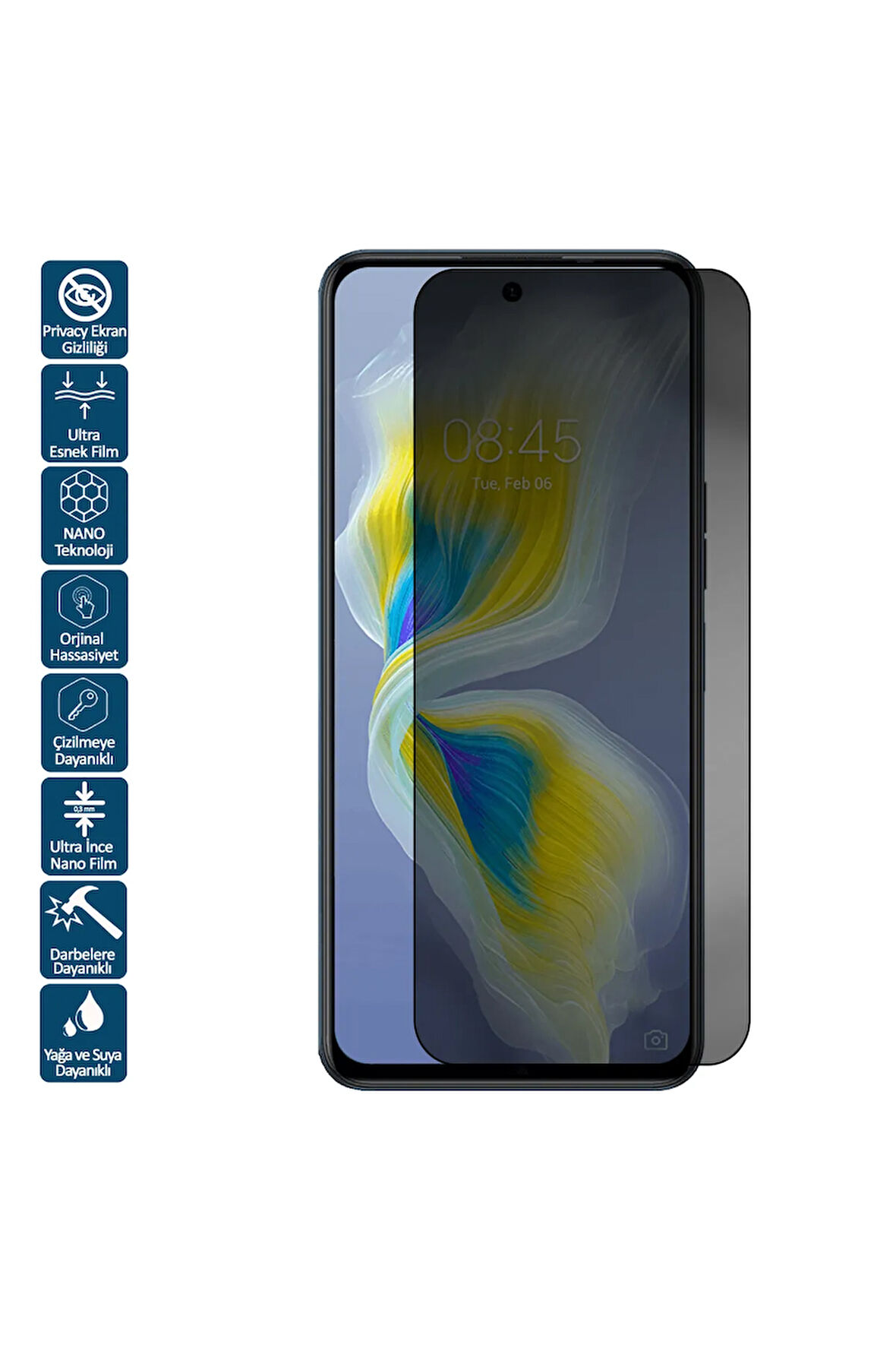 Tecno Camon 18 İçin Uyumlu Premier Privacy Hayalet Ekran Koruyucu Film