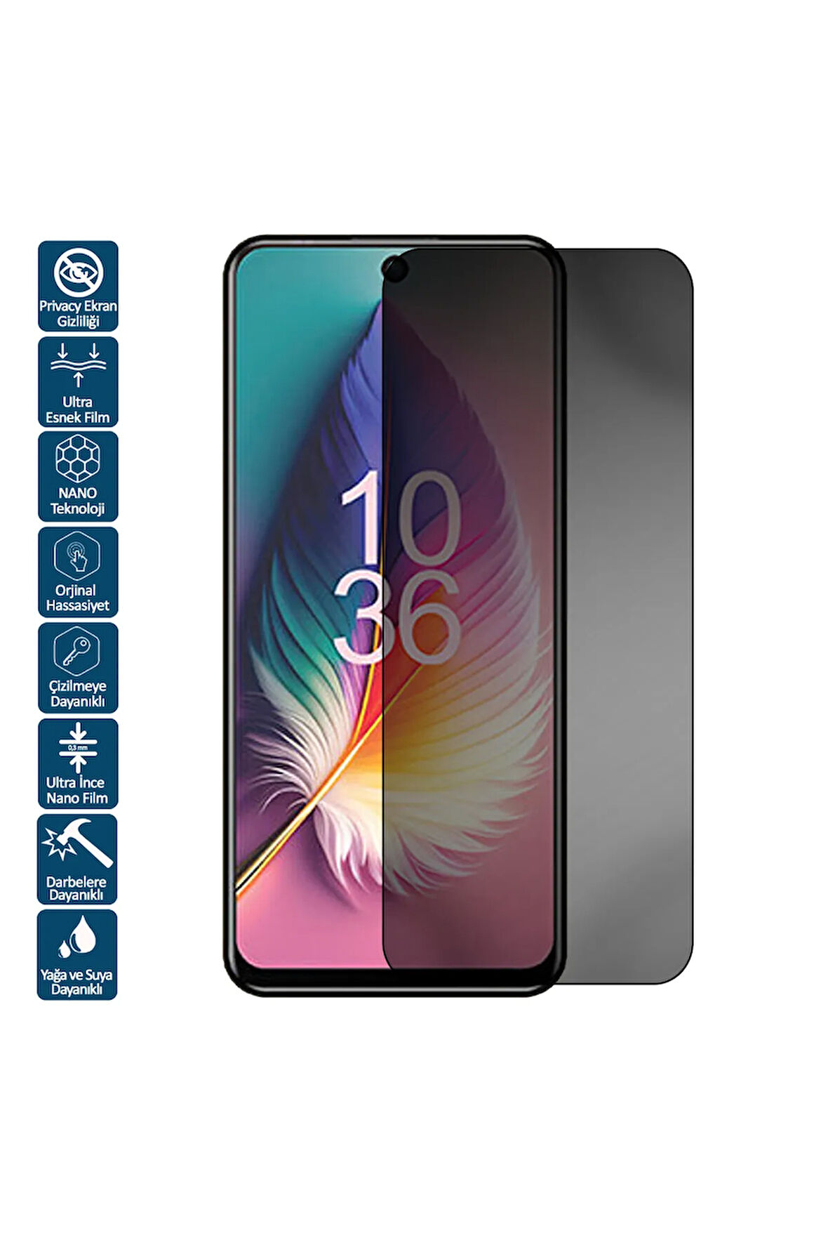 Hiking A45 İçin Uyumlu Privacy Hayalet Ekran Koruyucu Film