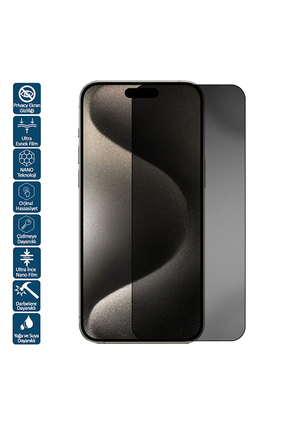 Huawei P30 Lite Mar-lx1a Gerçek A+ İçin Uyumlu Privacy Hayalet Nano Ekran Koruyucu Film