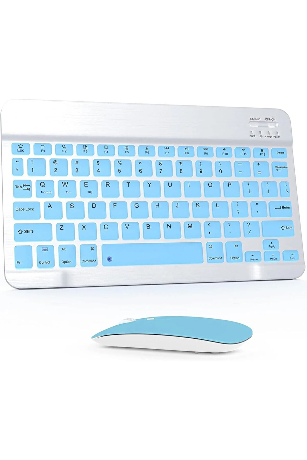 T C L TAB 10L Gen 4 10.1" Tablet için Uyumlu Slim Şarjlı Türkçe Bluetooth Klavye / Mouse Seti