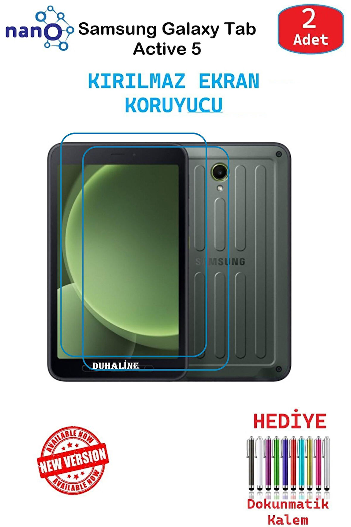 Samsung GalaxyTab Active5 İçin Nano Ekran Koruyucu 9h Esnek 2 ADET