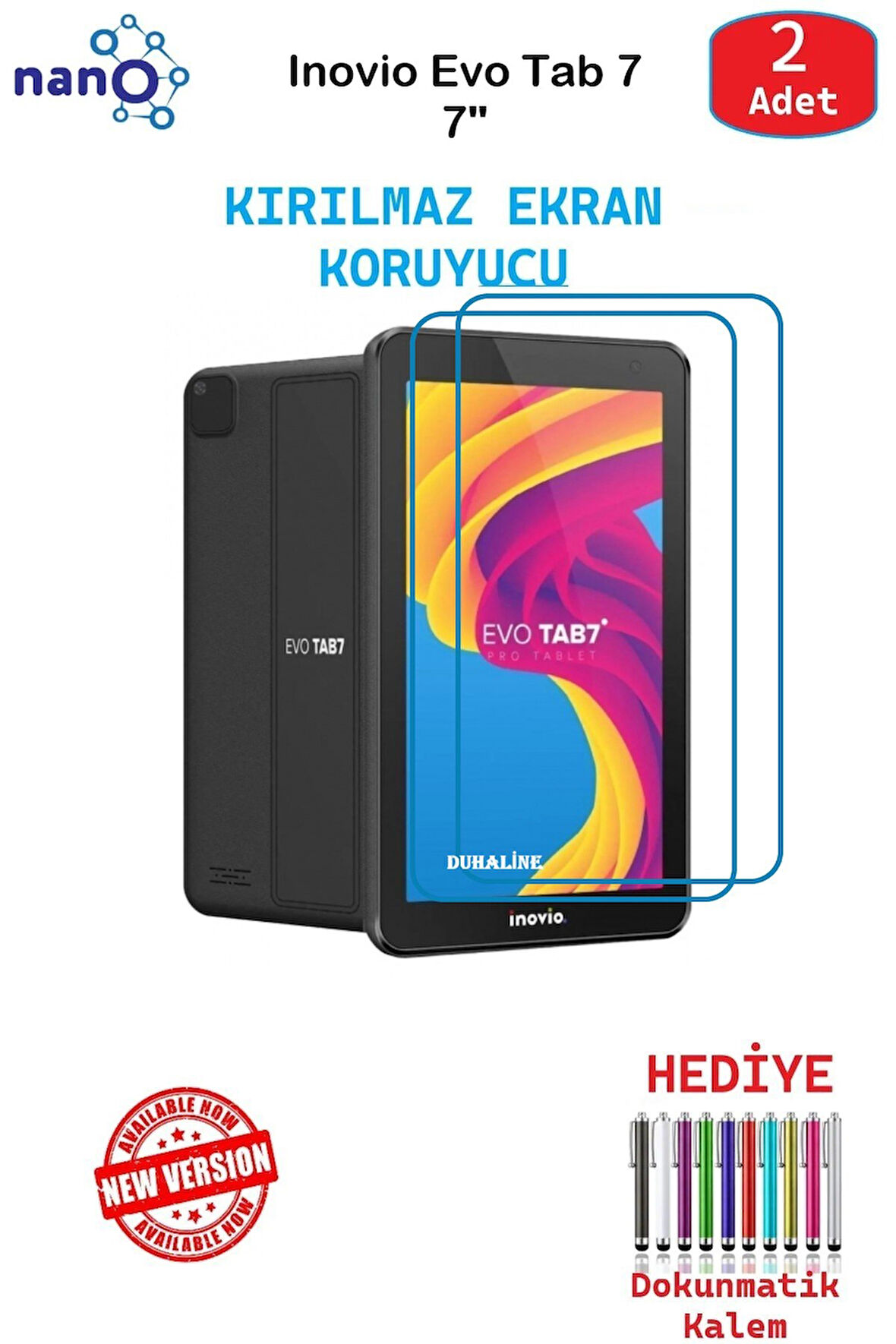 Inovio Evo Tab 7" İçin Nano Ekran Koruyucu 9h Esnek 2 ADET