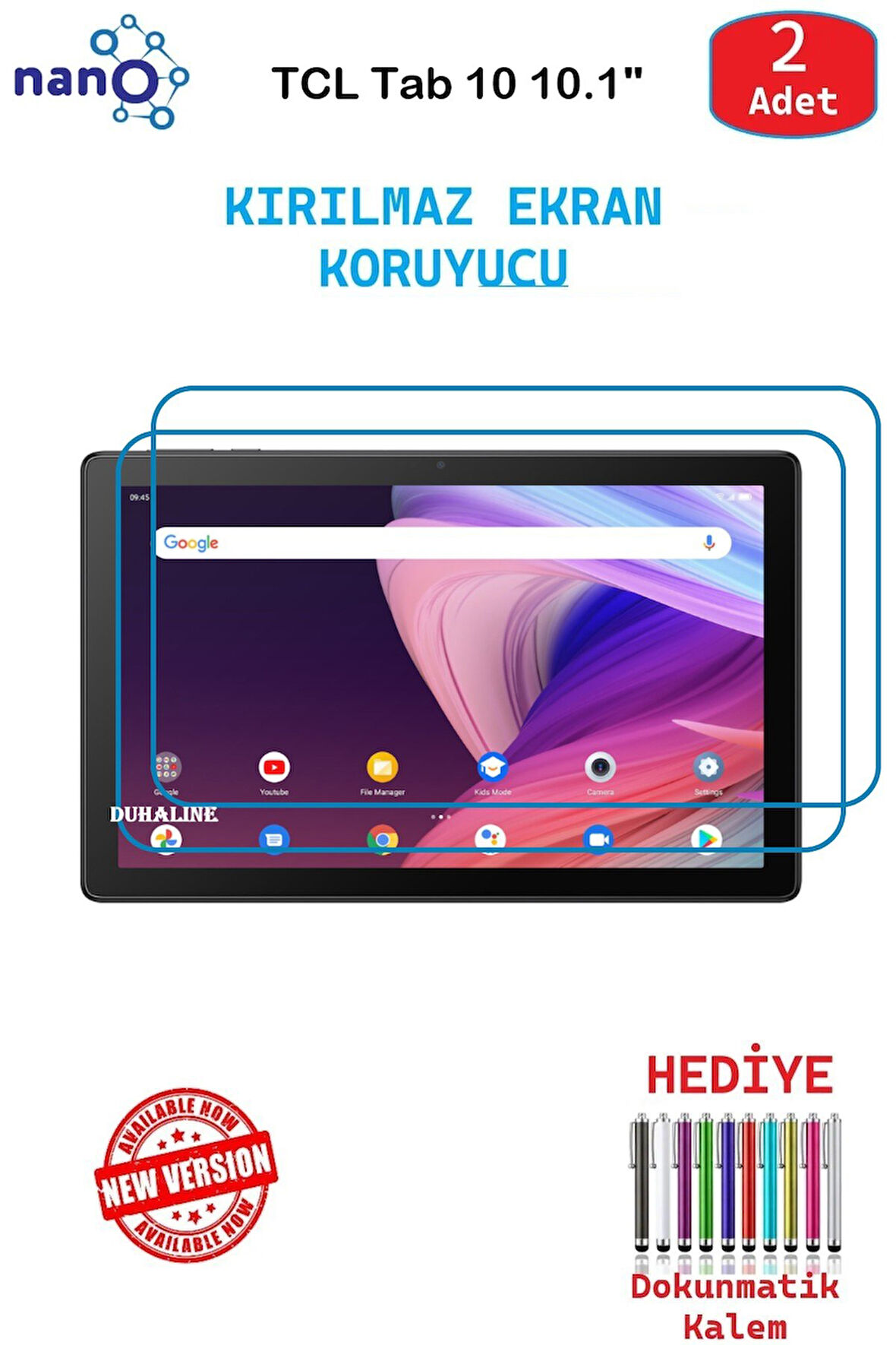 TCL Tab 10 10.1" İçin Nano Ekran Koruyucu 9h Esnek 2 ADET