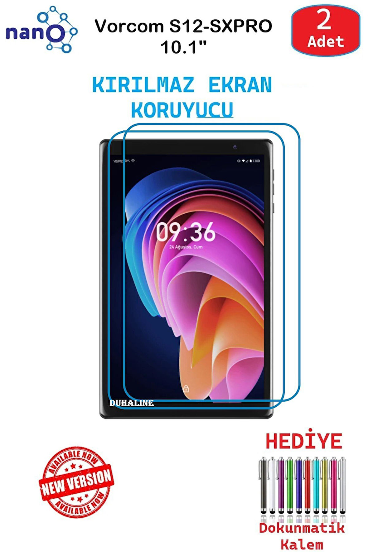 Vorcom S12-SXPRO 10.1" İçin Nano Ekran Koruyucu 9h Esnek 2 ADET