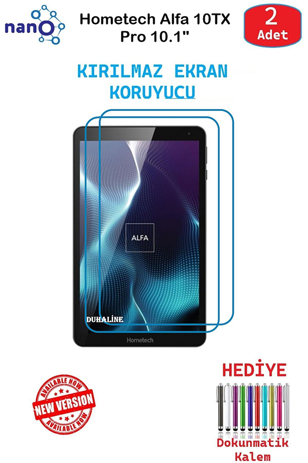 Hometech Alfa10TXPro 10.1" İçin Nano Ekran Koruyucu 9h Esnek 2 ADET