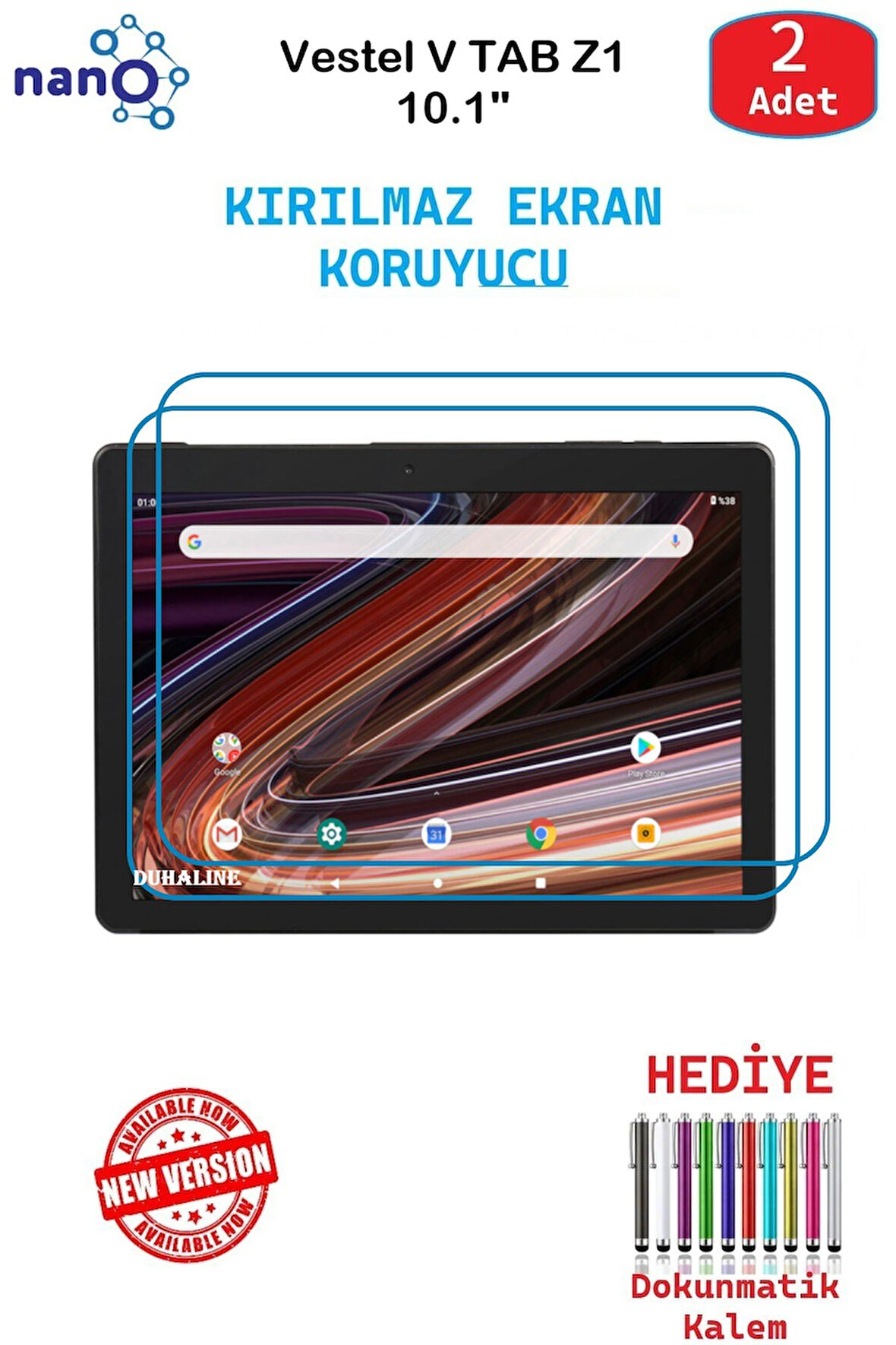 Vestel V TAB Z1 10.1" İçin Nano Ekran Koruyucu 9h Esnek 2 ADET