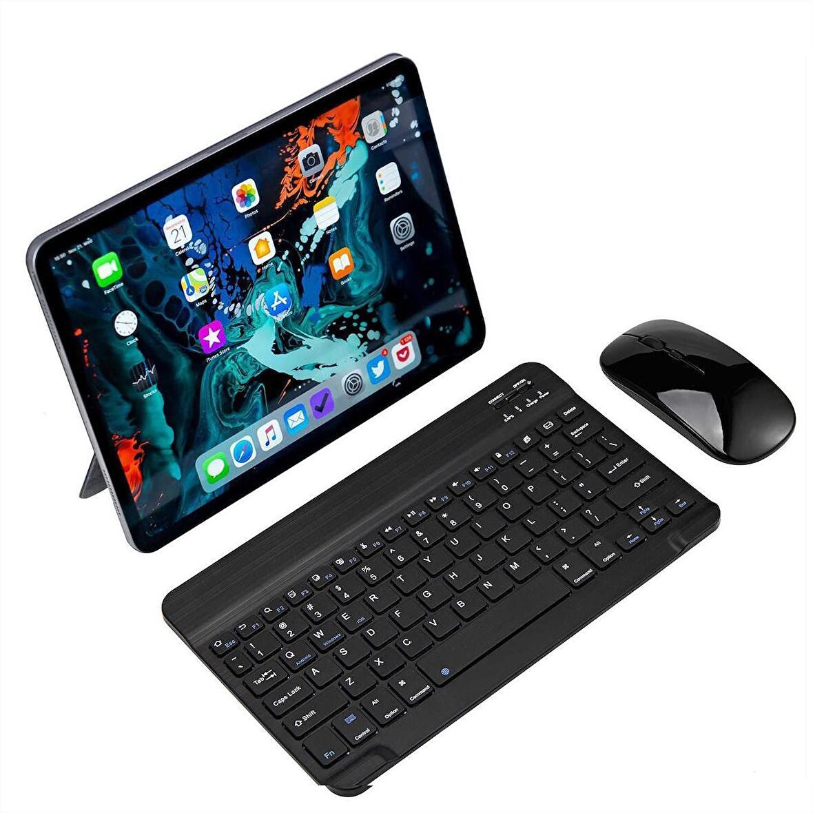 Vorcom S12 10.1 Inç Uyumlu Slim Şarjlı Bluetooth Klavye ve Mouse Seti