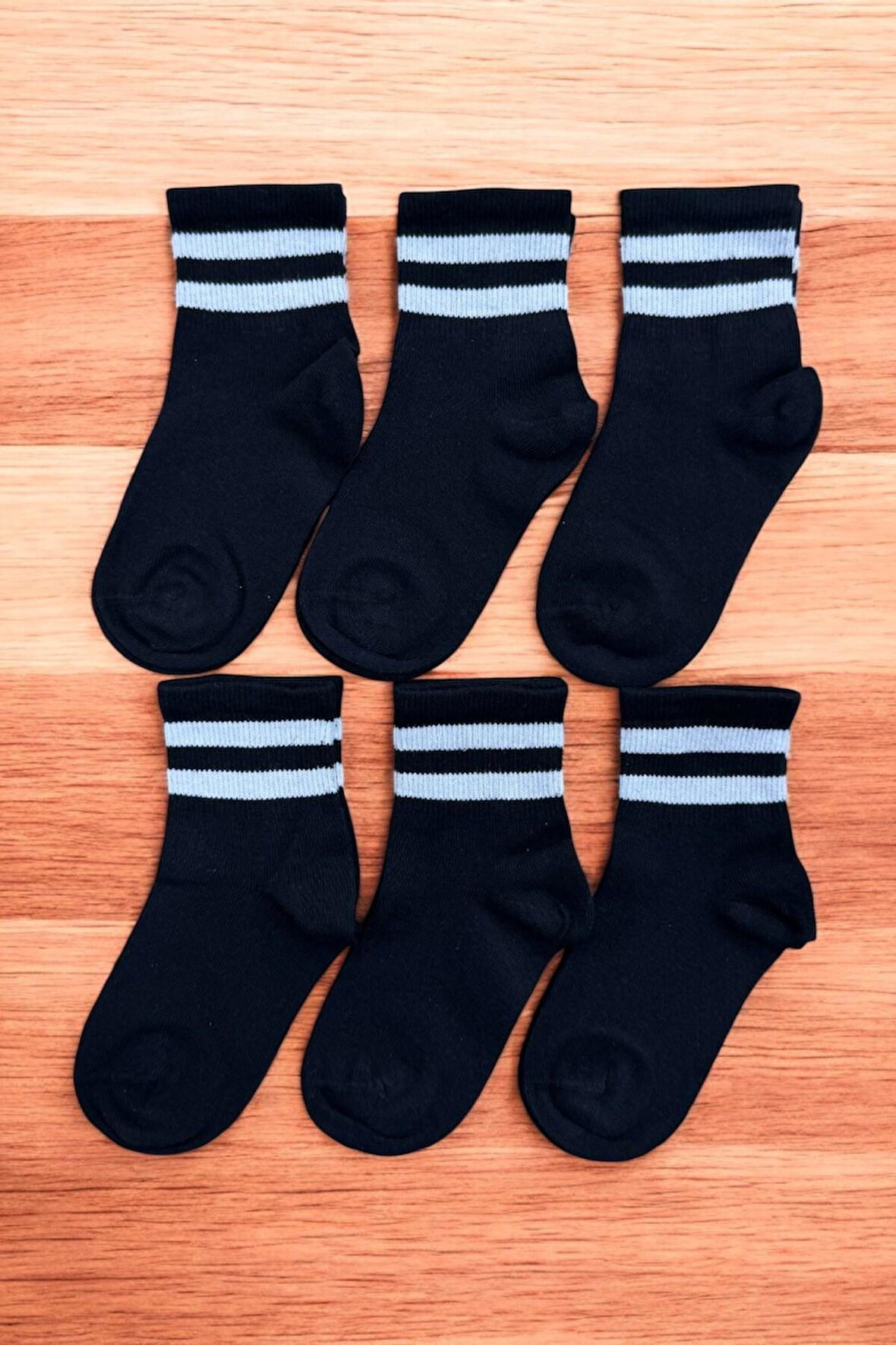 6 Çift Burun Dikişsiz Çemberli Tenis Çocuk Soket