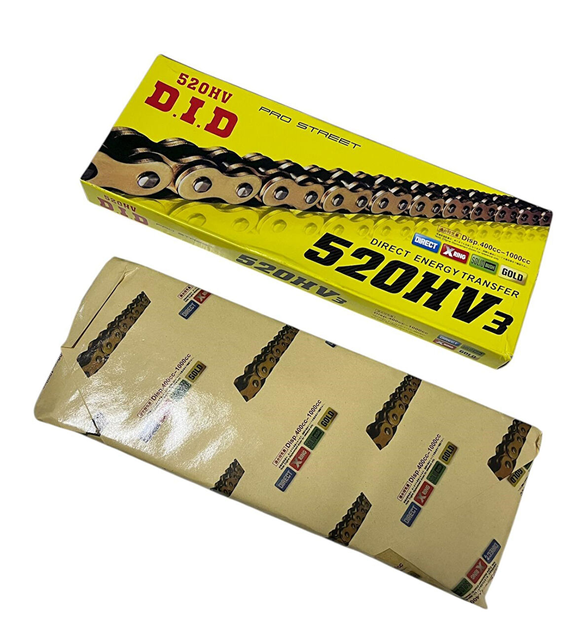 Motosiklet Zincir 520 X 128 Bakla Oringli Gold Did